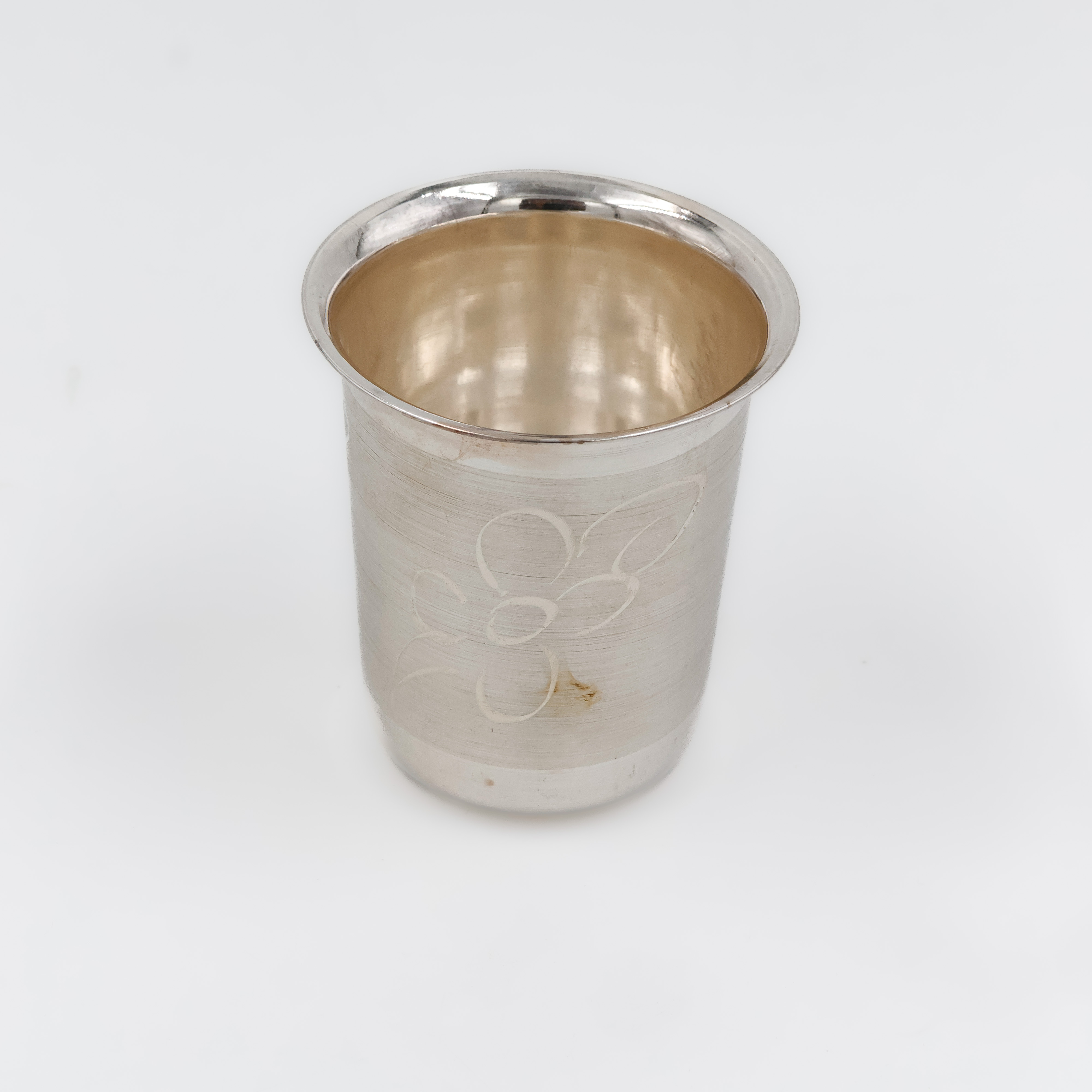 Subtle Floral Silver Glass with Matte Finish - 