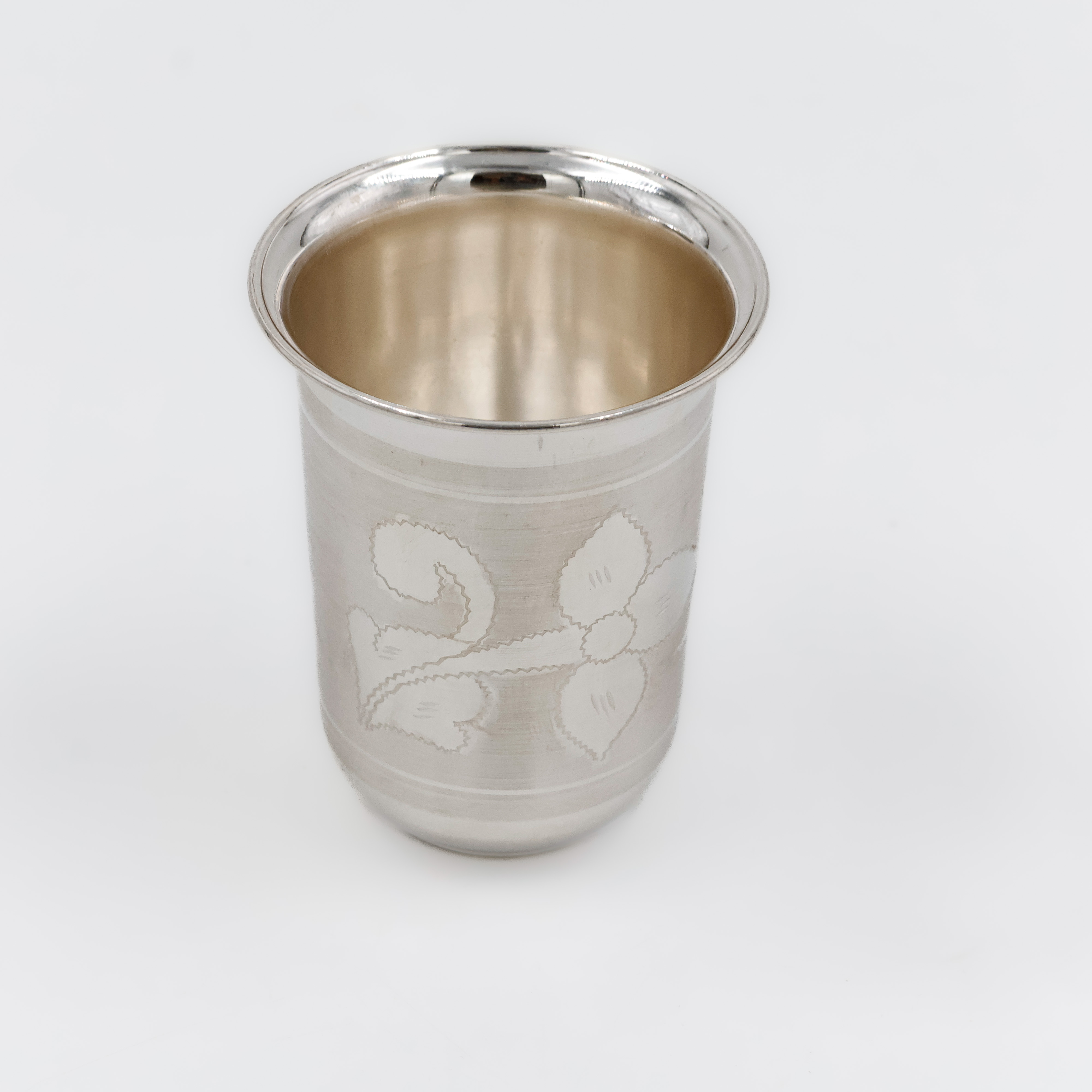 Floral Vines Silver Glass - 