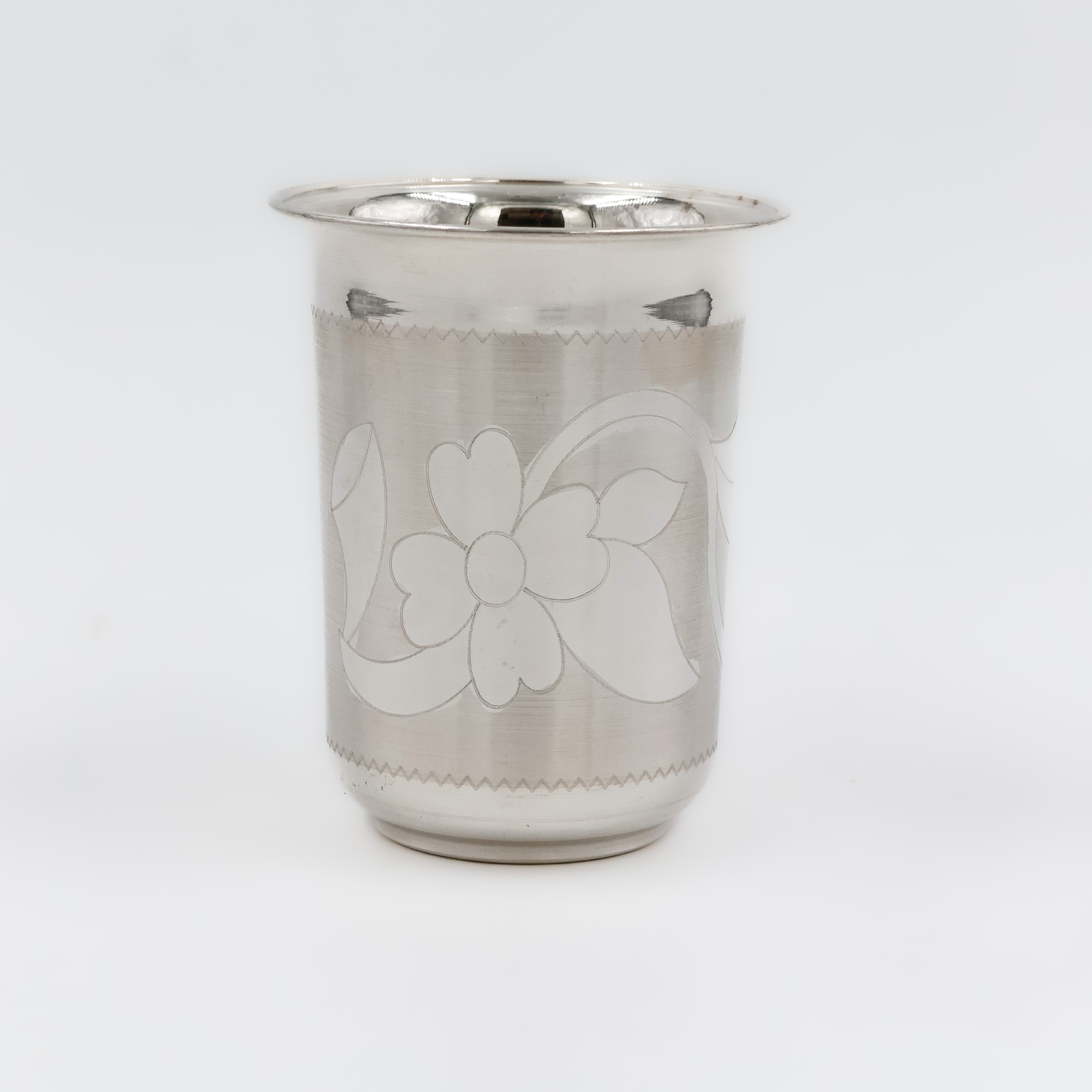 Matte Floral Silver Glass - 