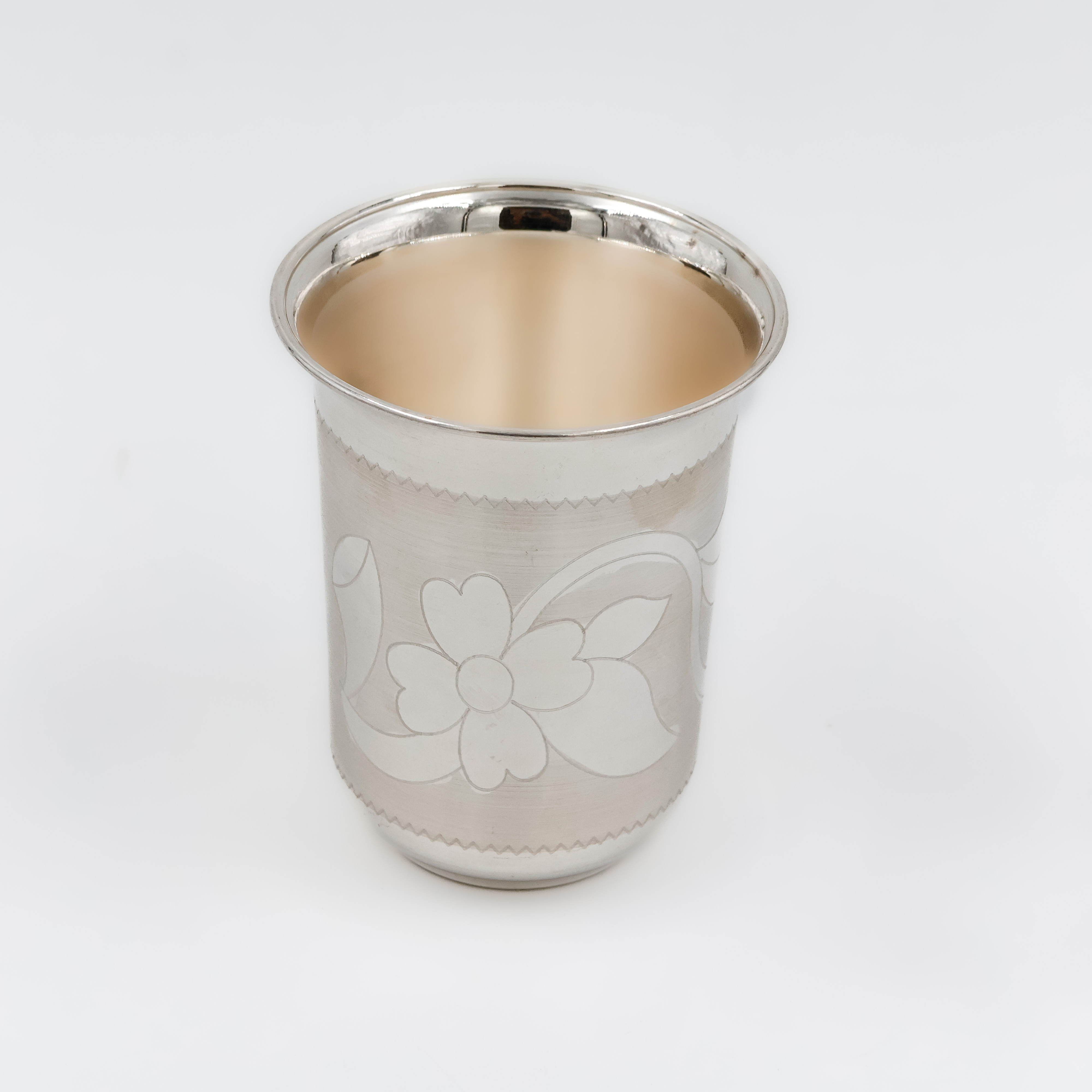 Matte Floral Silver Glass - 