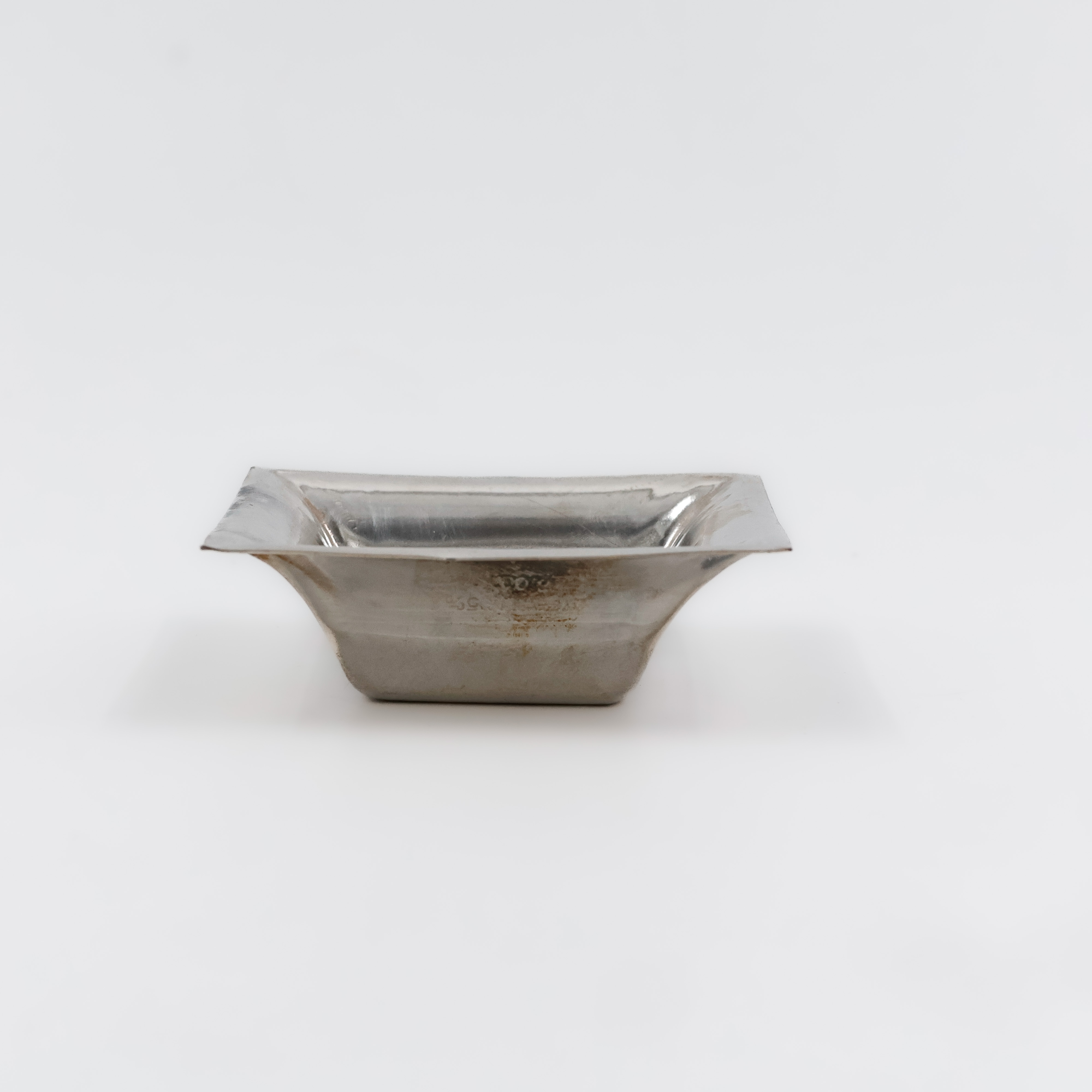 Minimalist Square Base Silver Bowl - 
