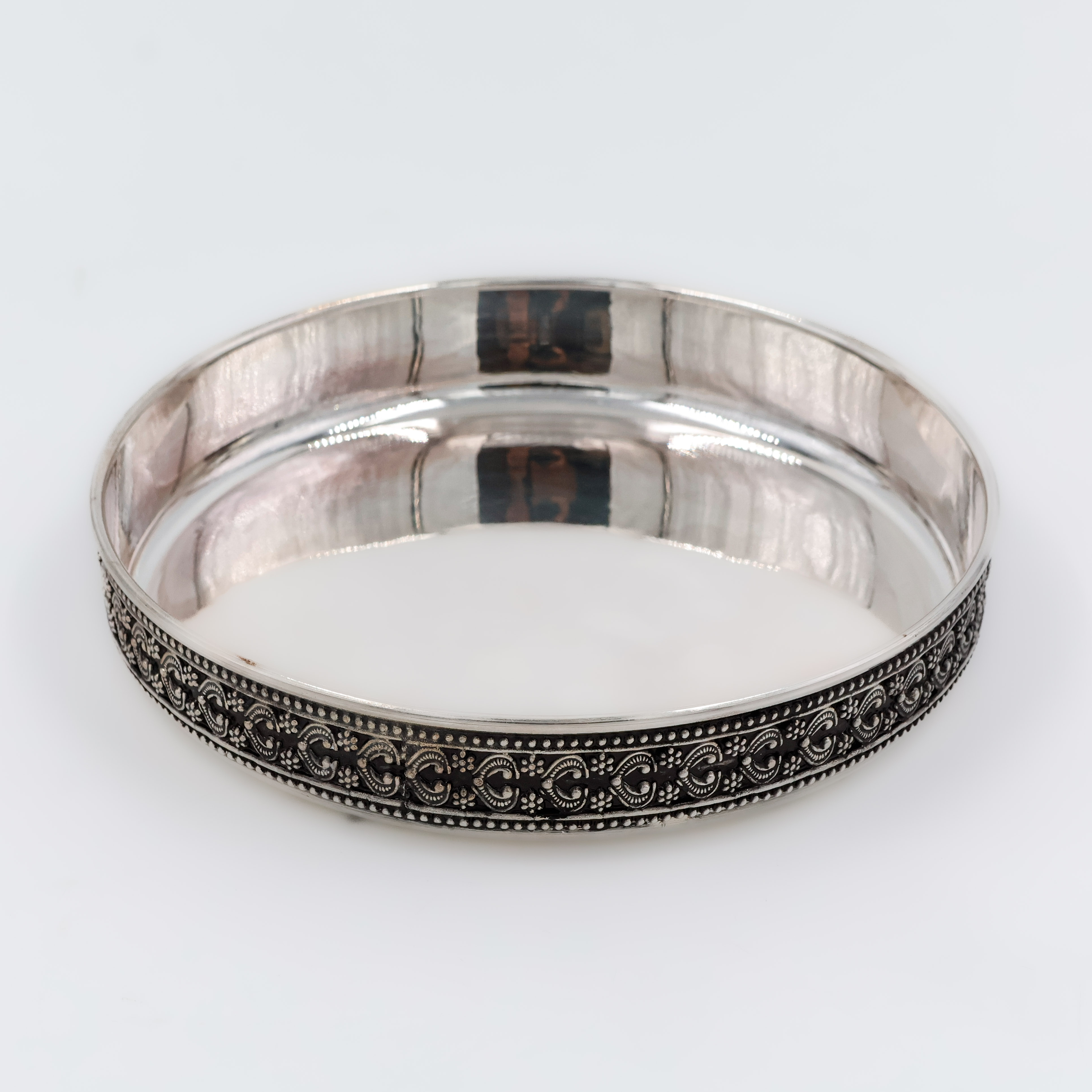 Textured Border Silver Plate - 