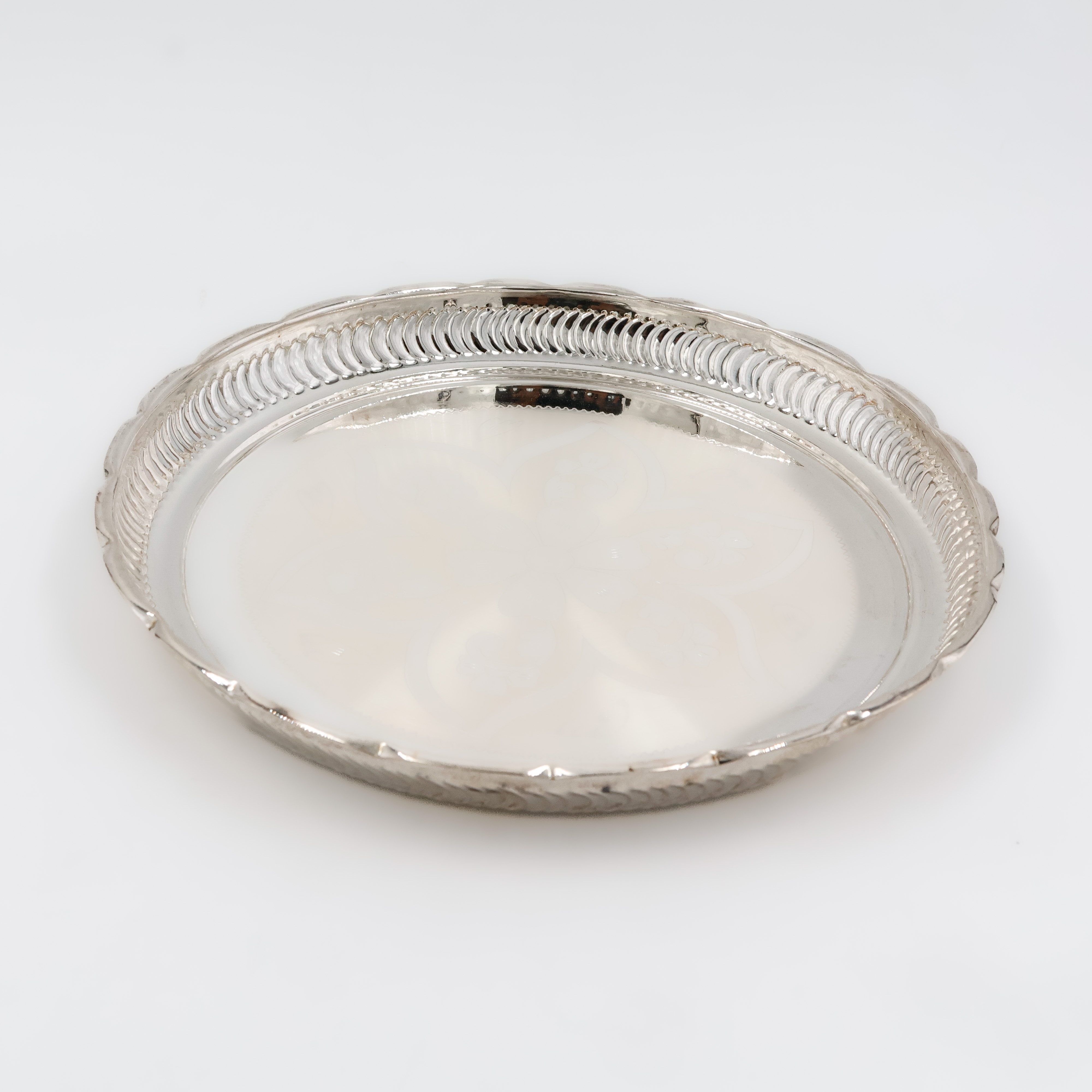 Textured Rim Silver Plate - 