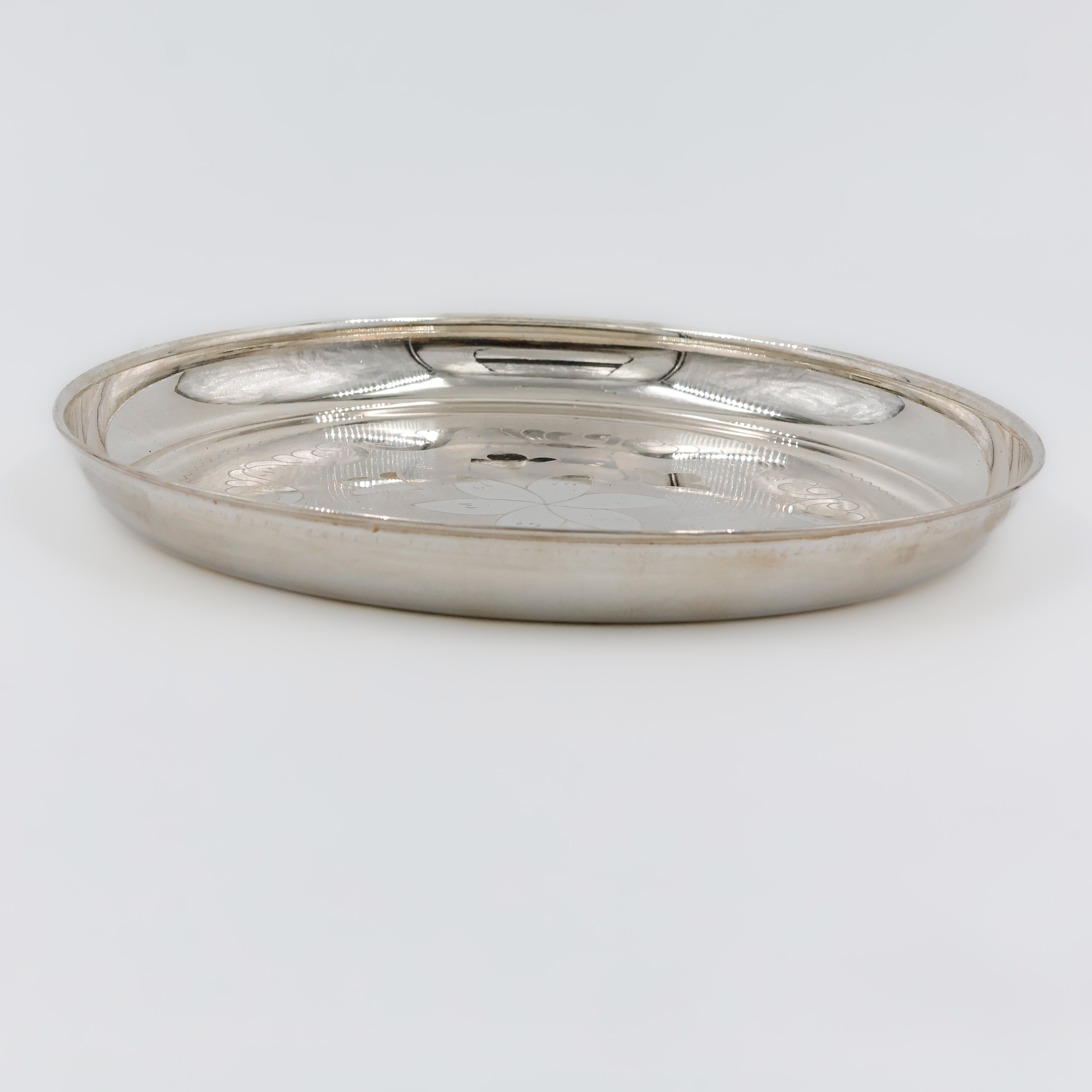 Star Engraved Silver Plate - 