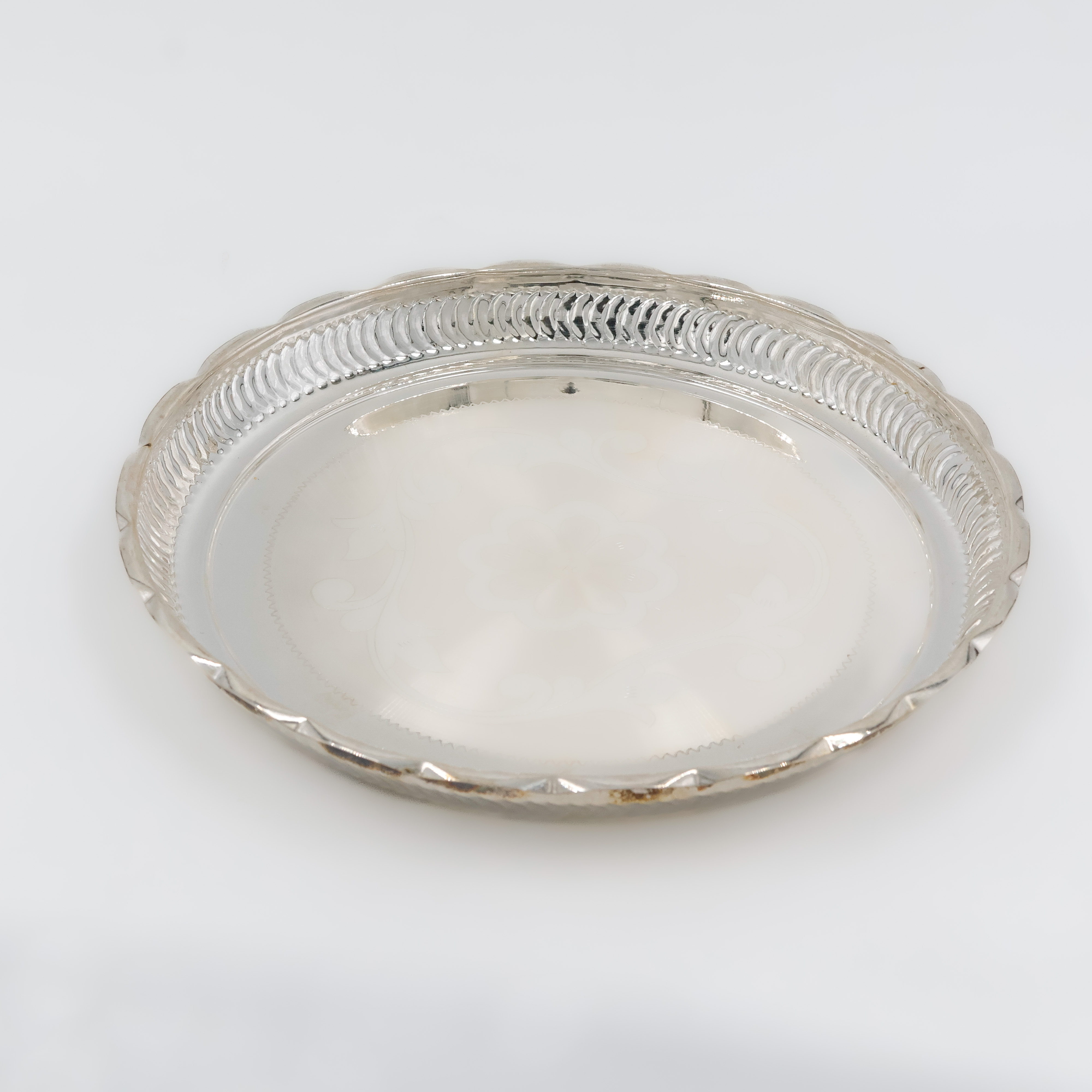 Decorative Border Silver Plate - 