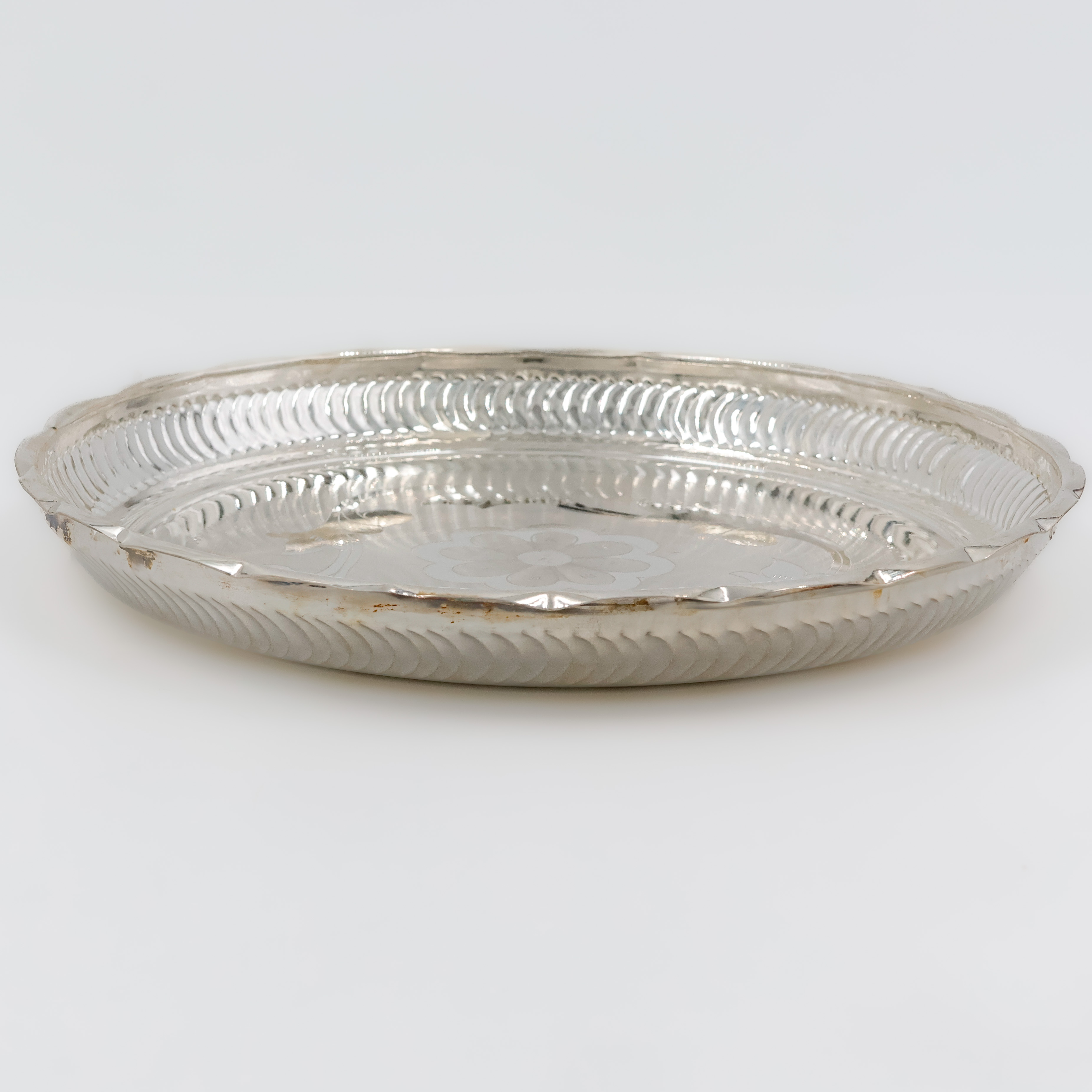 Decorative Border Silver Plate - 