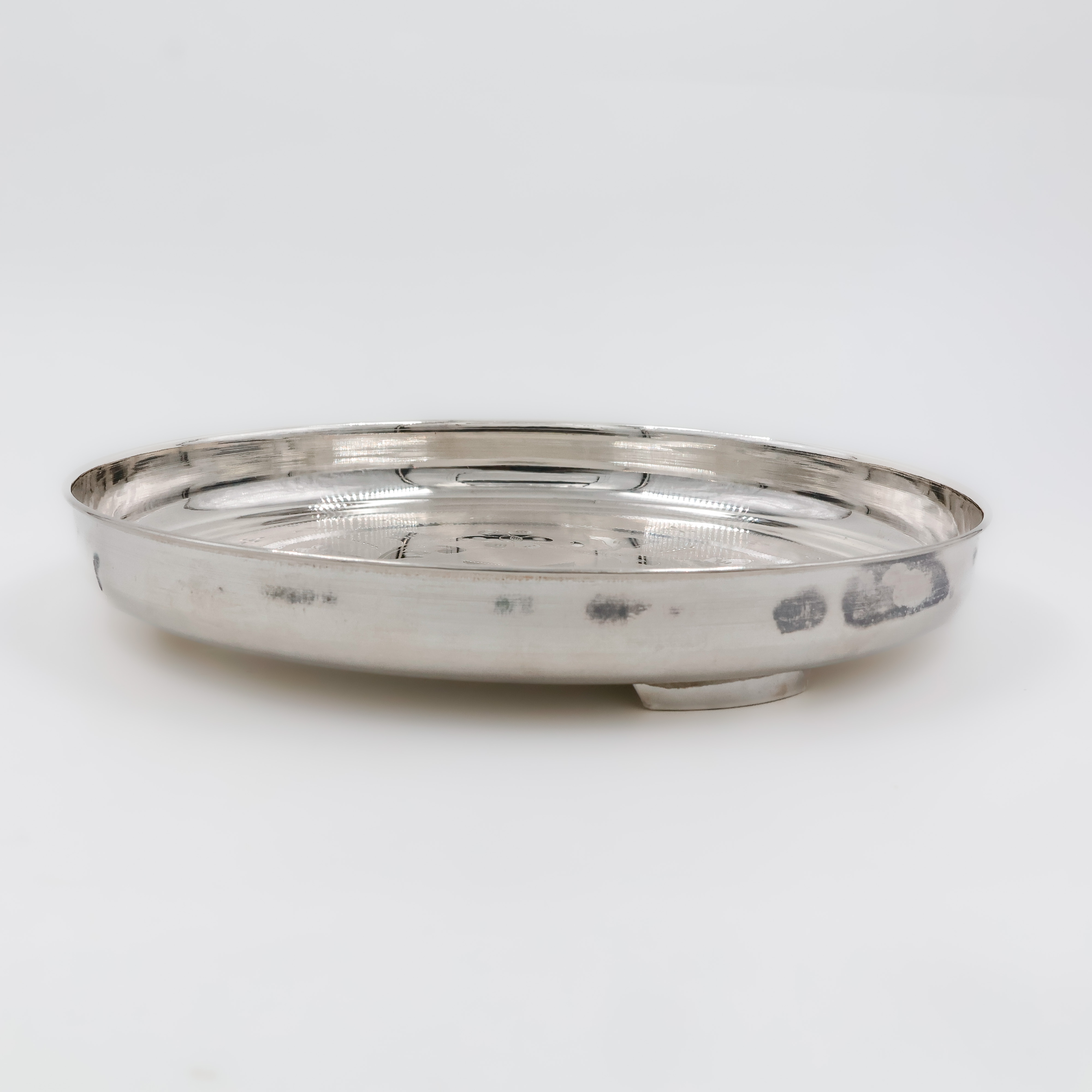 Floral Carved Silver Plate - 