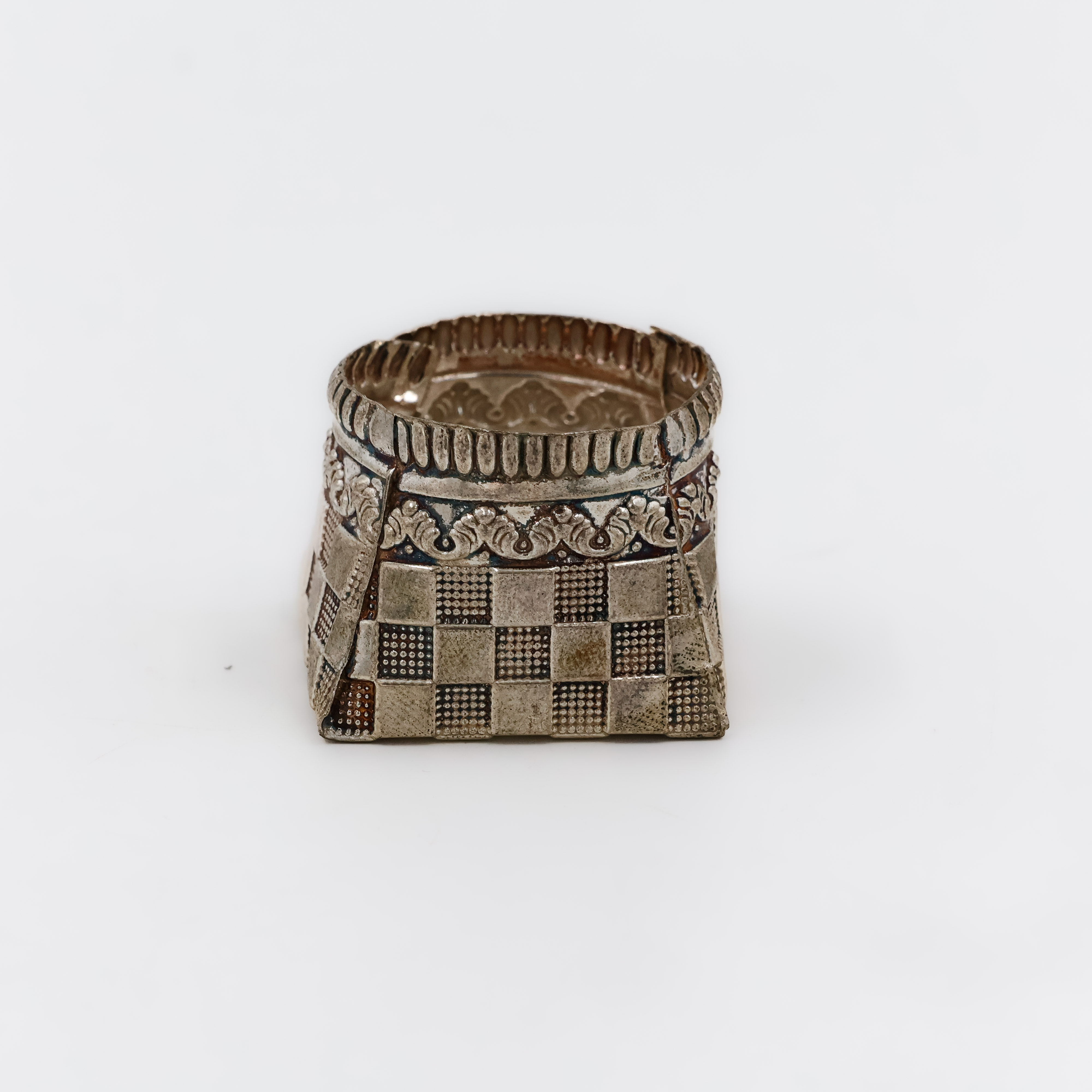 Checkered Textured Kumkum Box - 