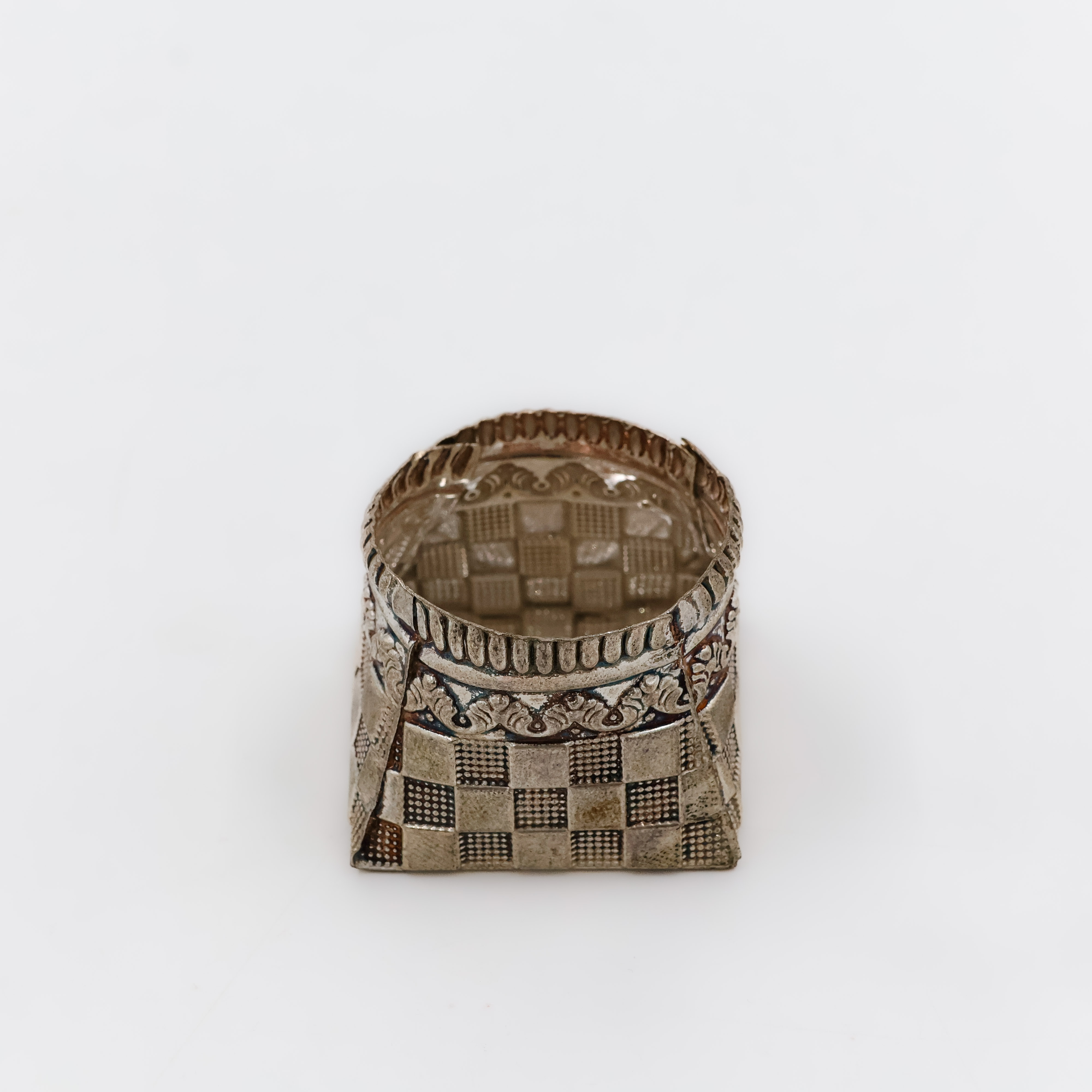 Checkered Textured Kumkum Box - 