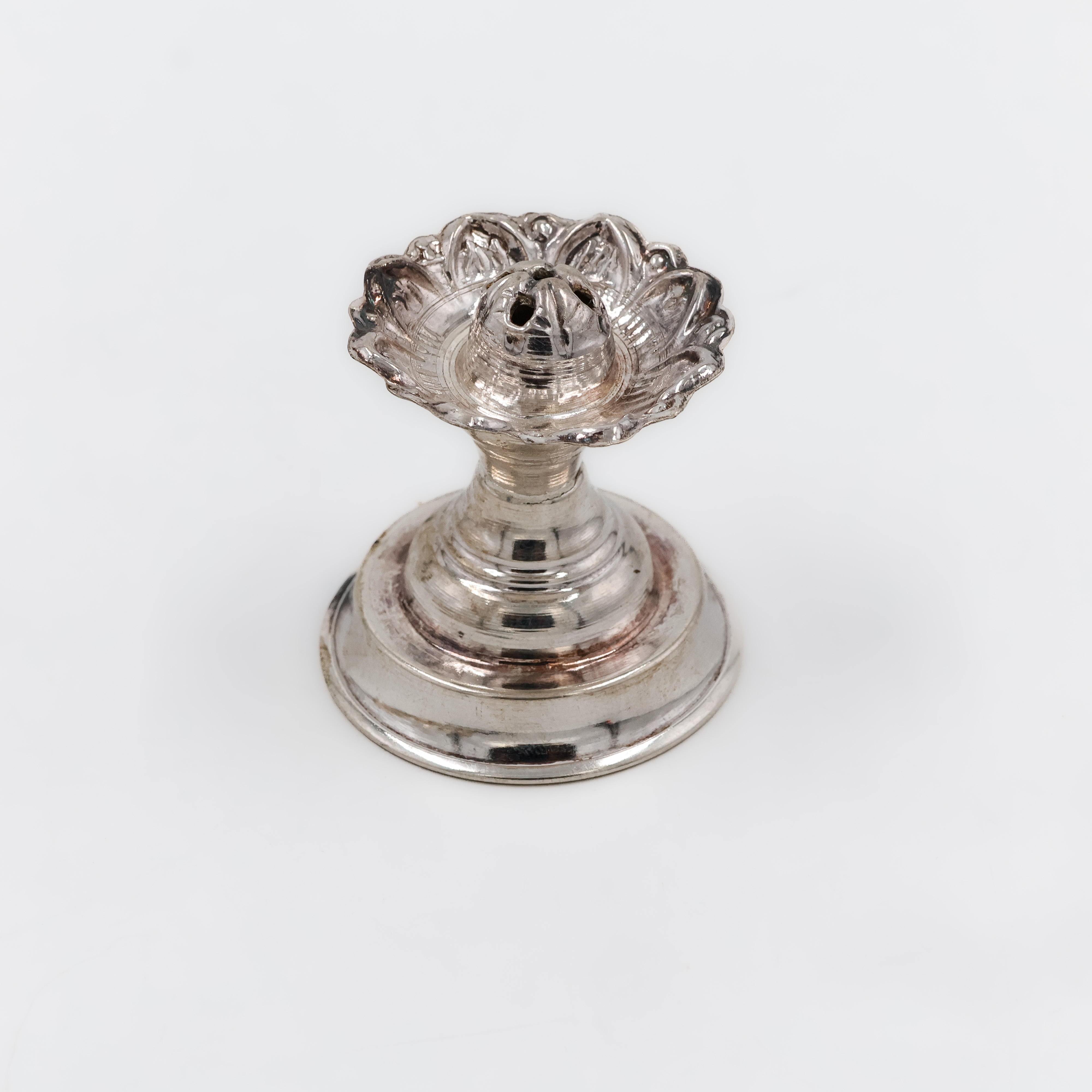 Graceful Lotus Silver Agarbatti Stand - 