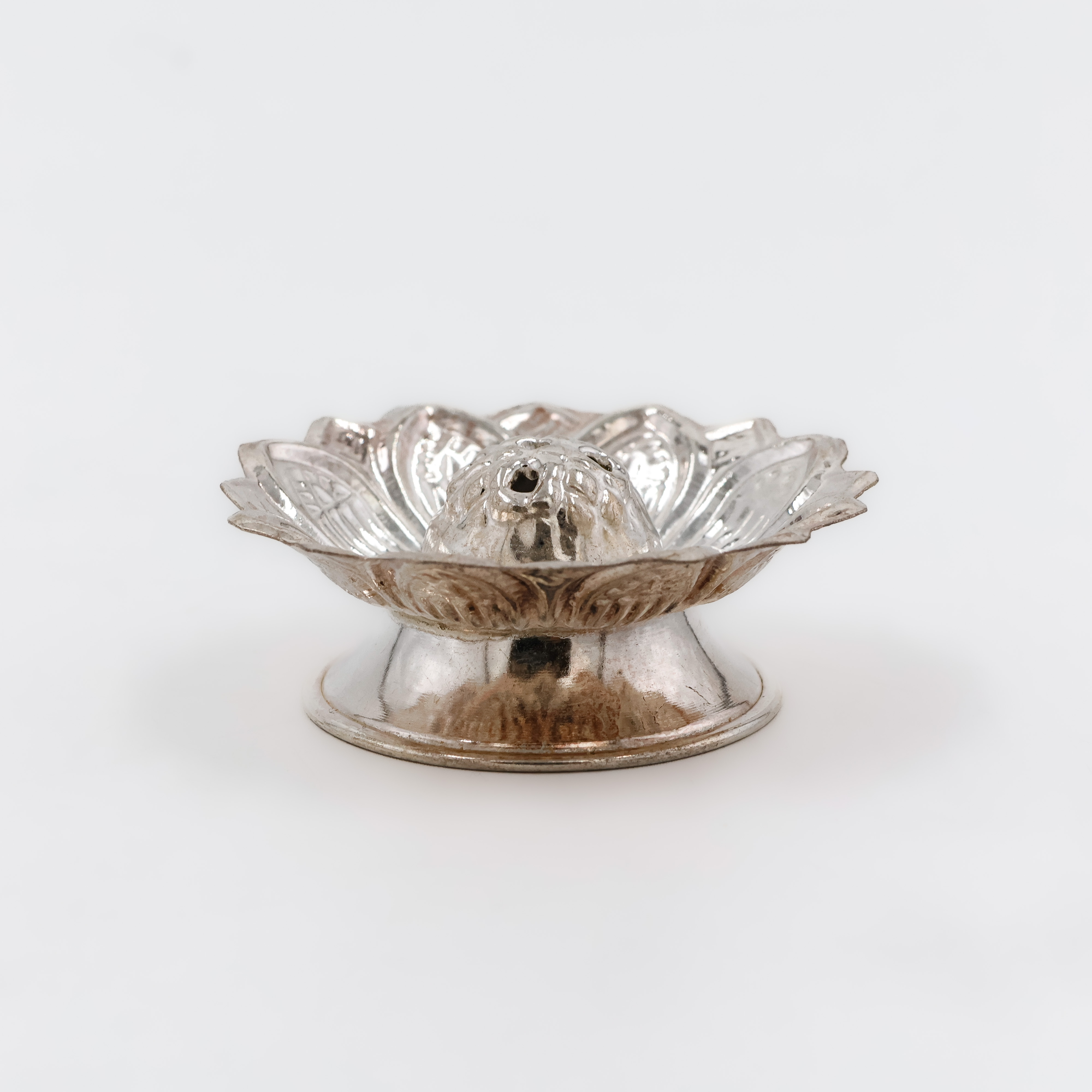 Wide Bowl Silver Agarbatti Stand - 