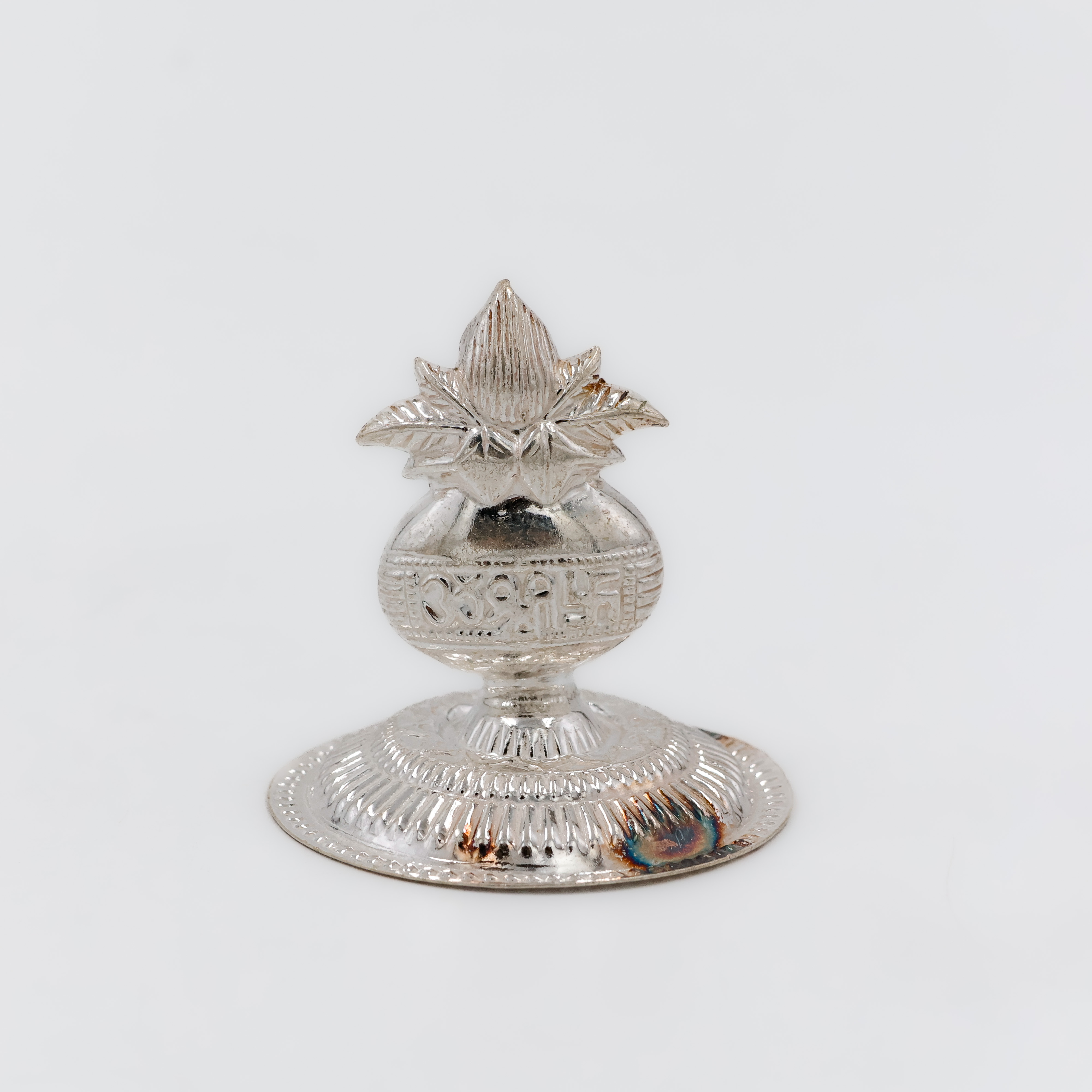 Artisanal Floral Silver Agarbatti Stand - 