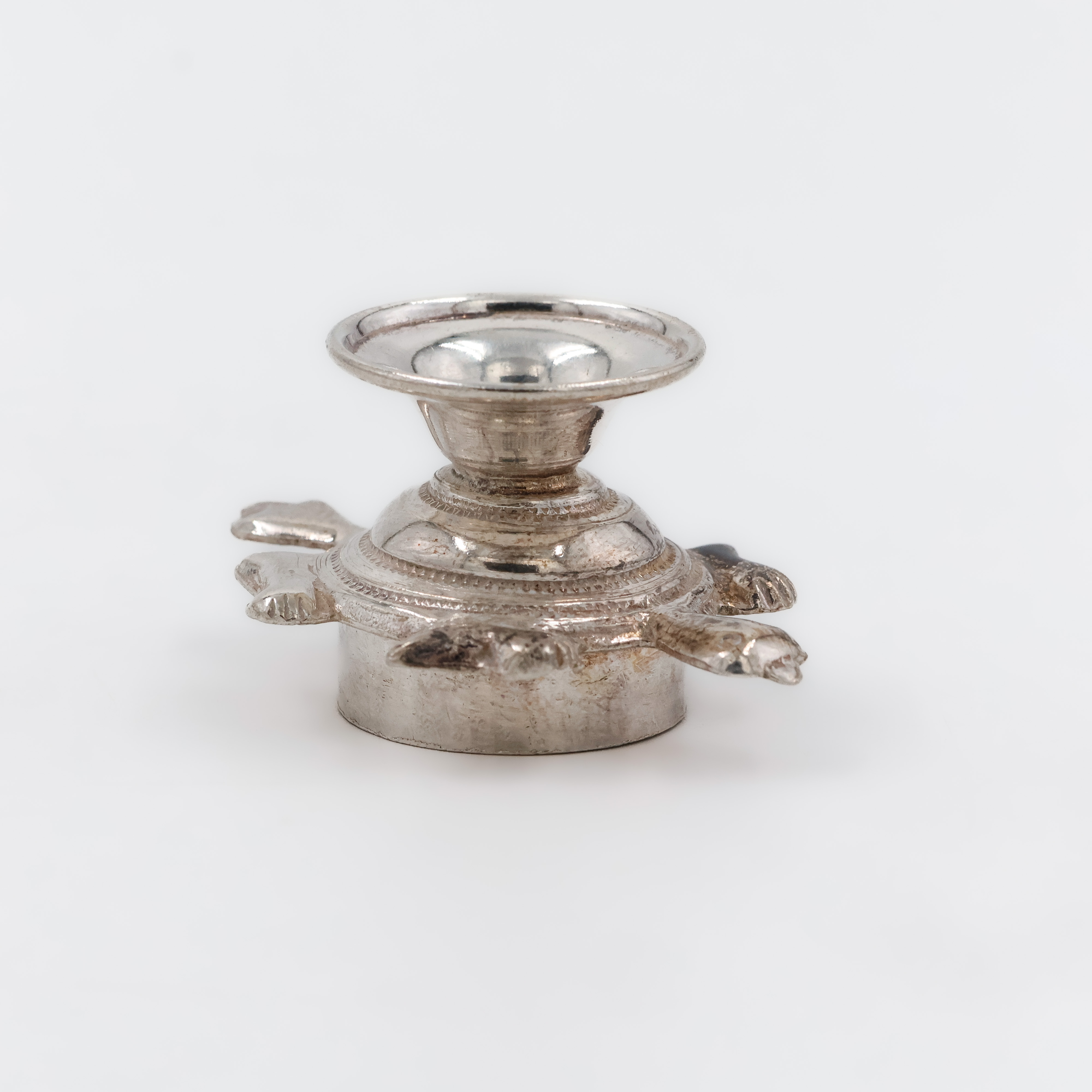Compact Floral Silver Agarbatti Stand - 