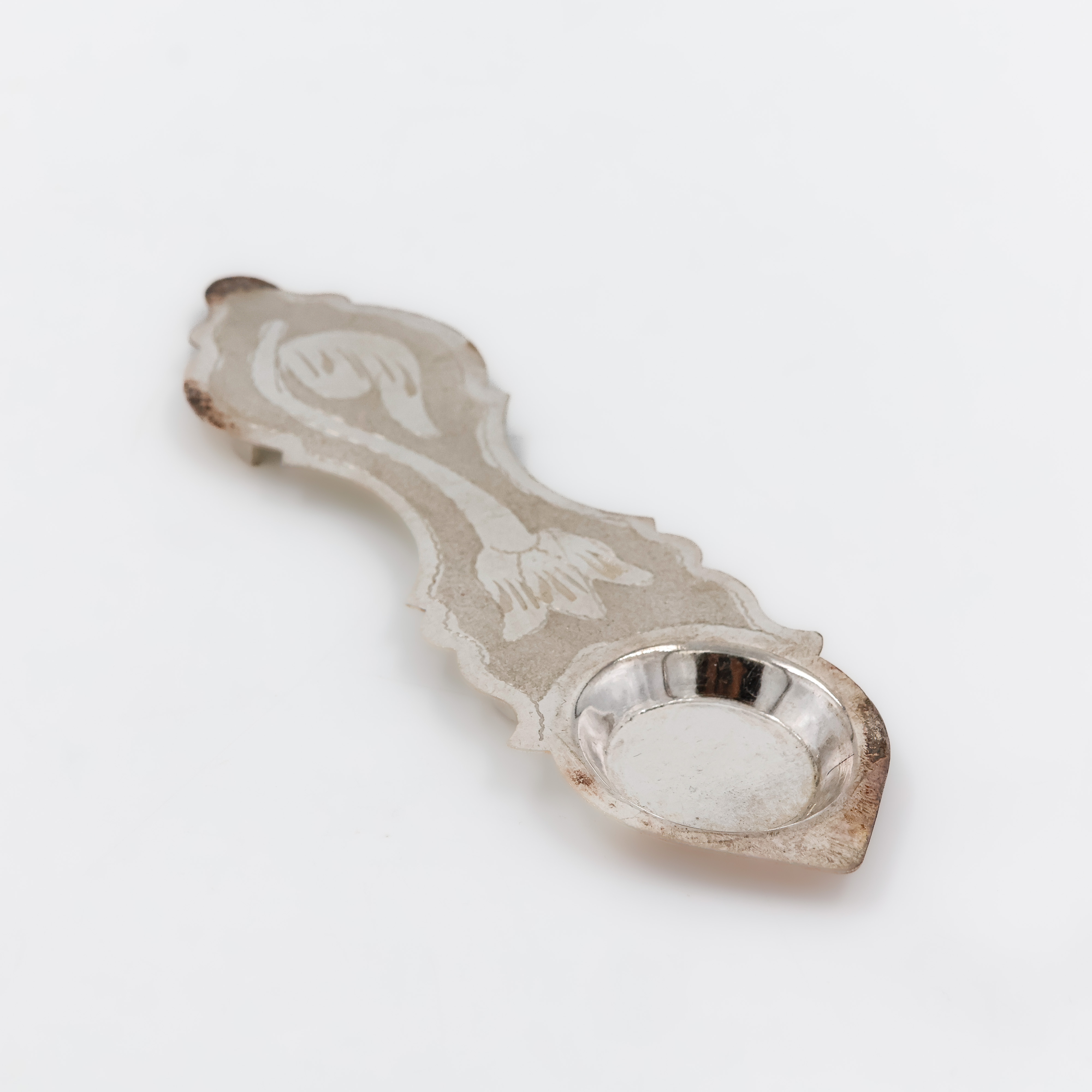 Traditional Handheld Silver Aarti Diya - 