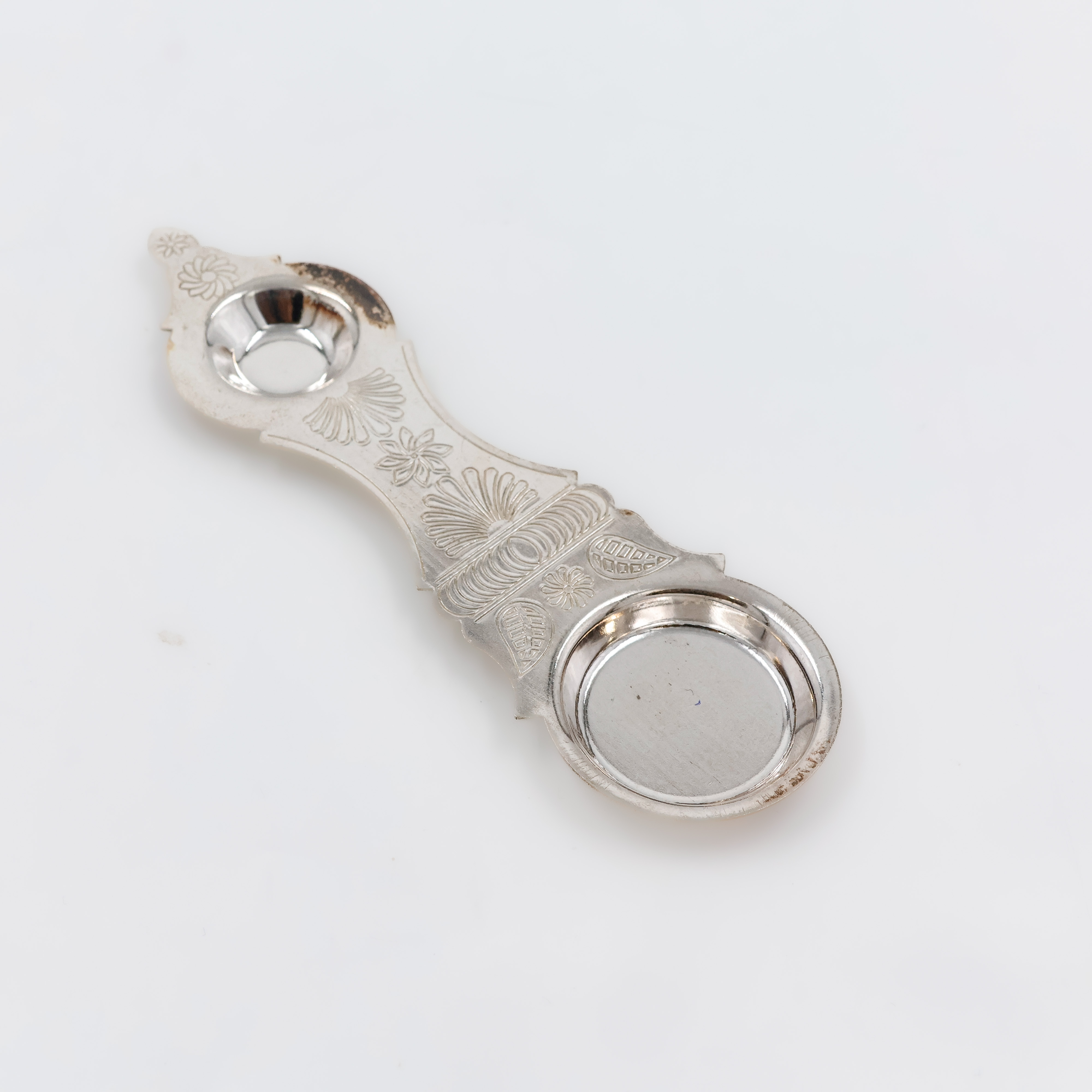 Elegant Polished Silver Aarti Diya - 
