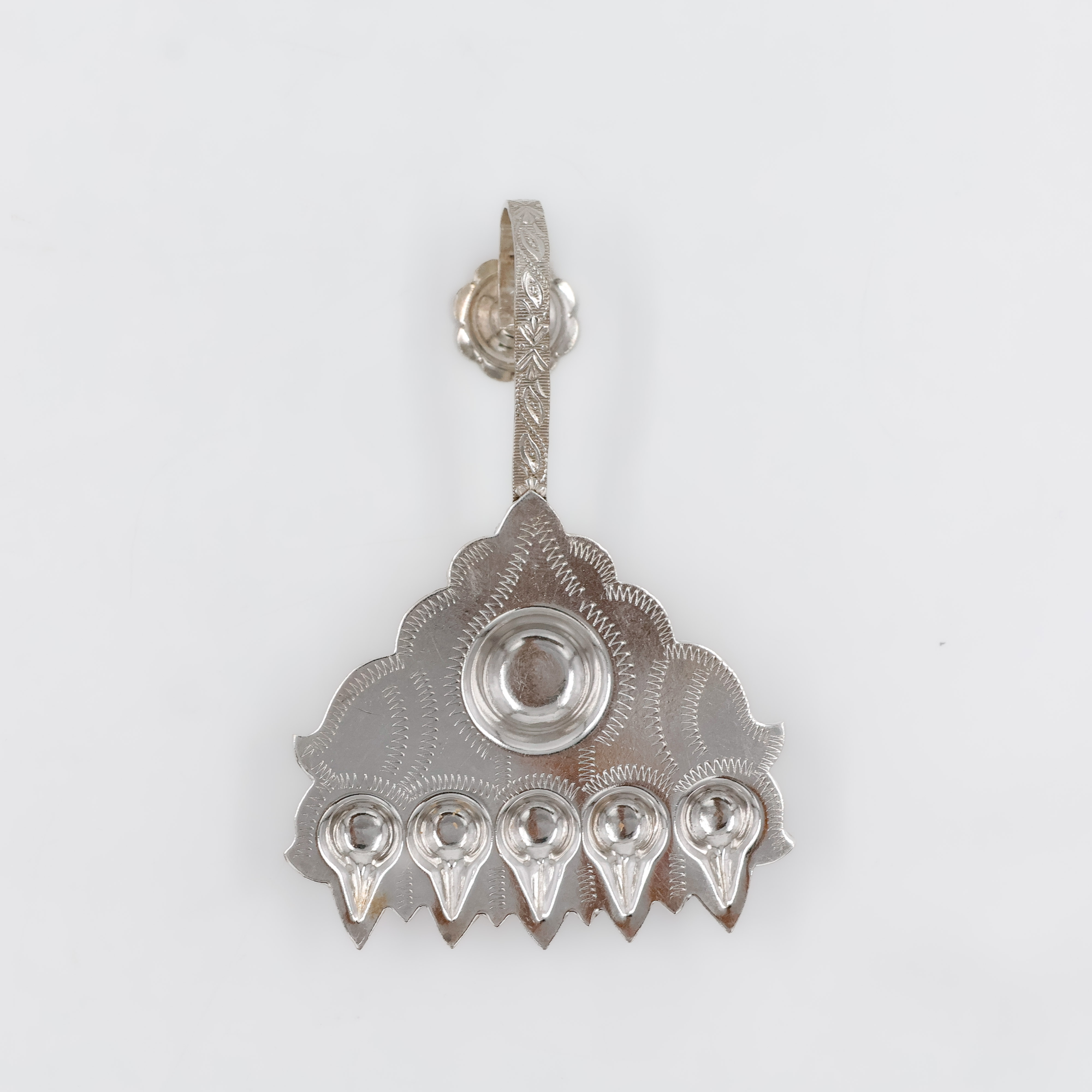 Sturdy Base Silver Diya - 