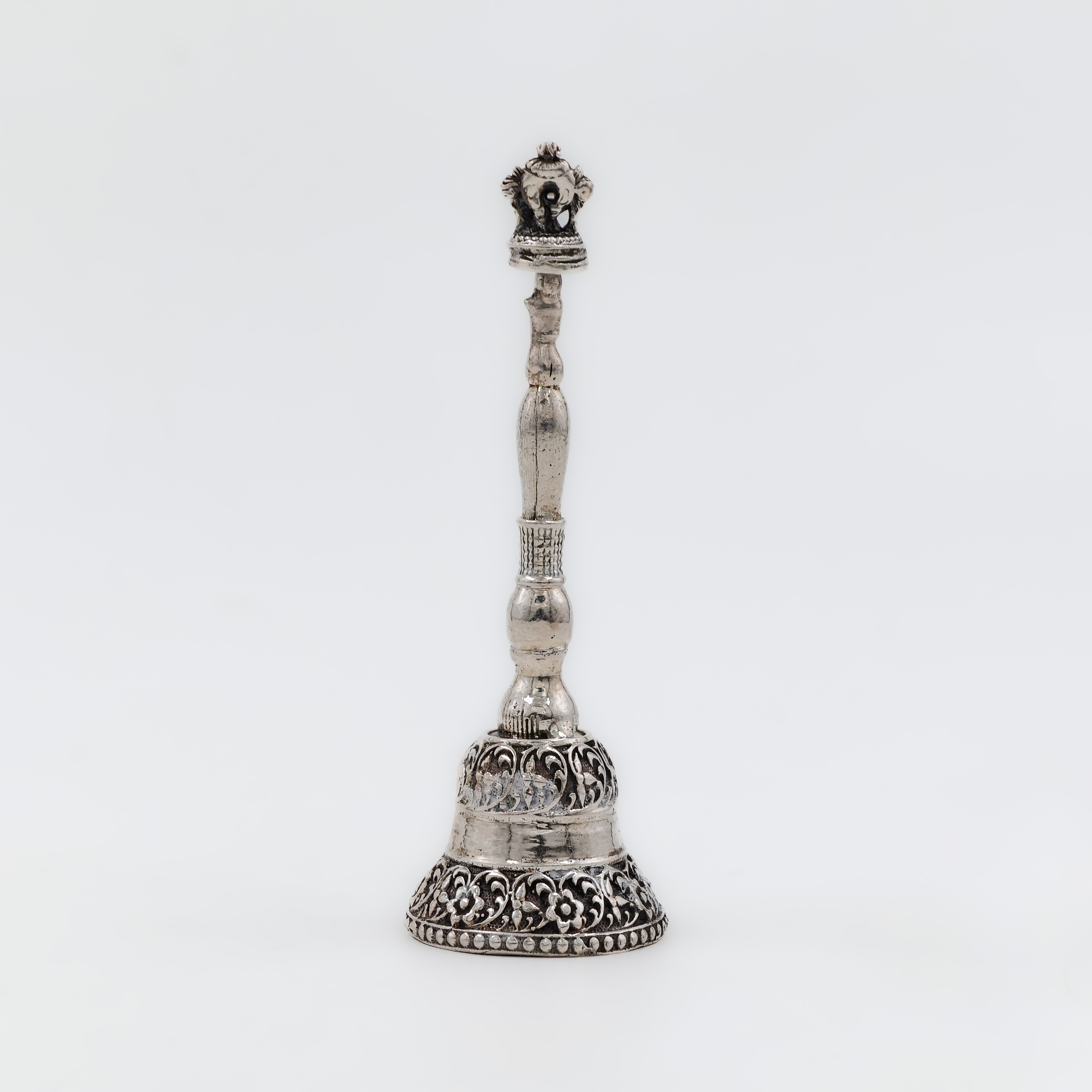 Vibrant Meenakari Silver Temple Bell - 