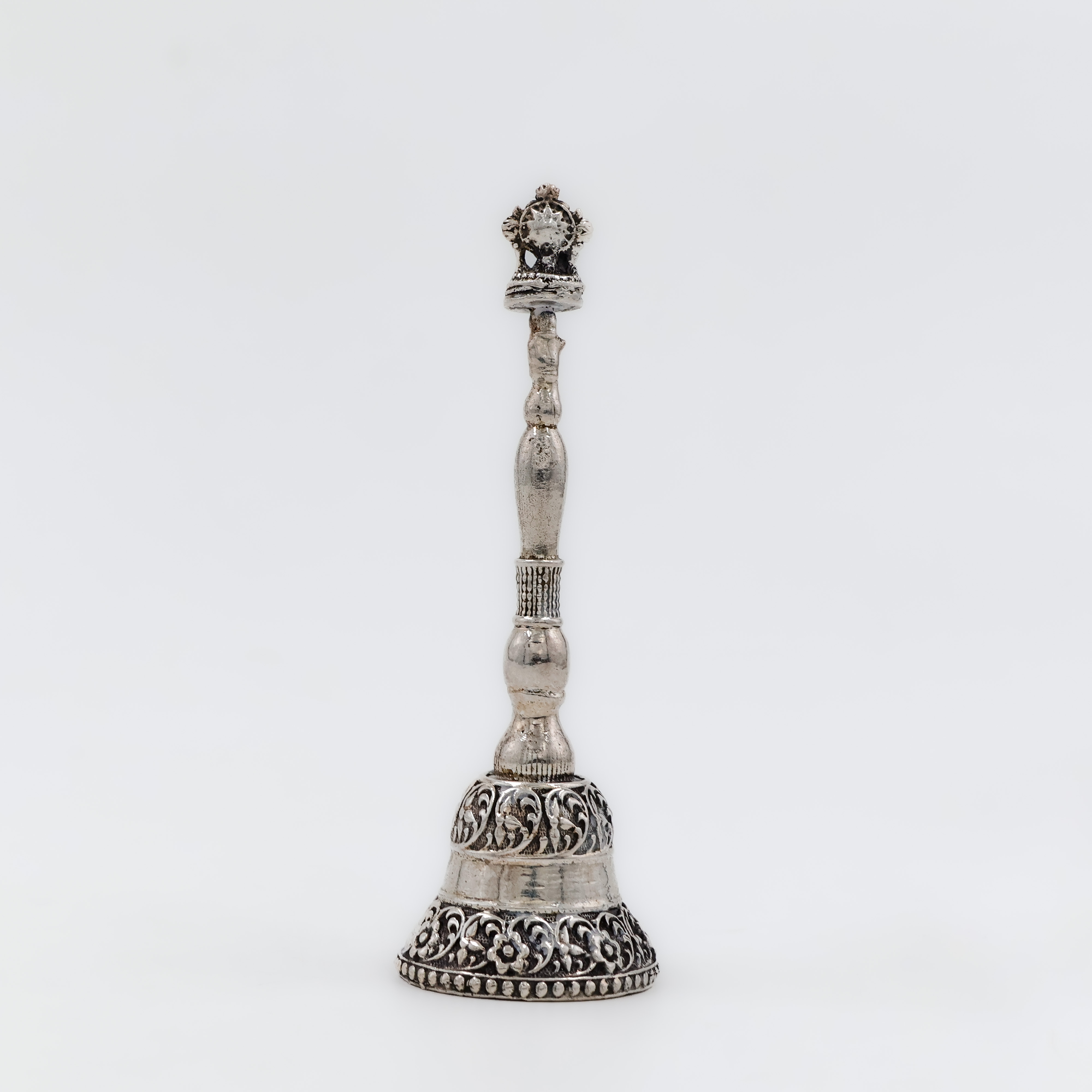 Vibrant Meenakari Silver Temple Bell - 