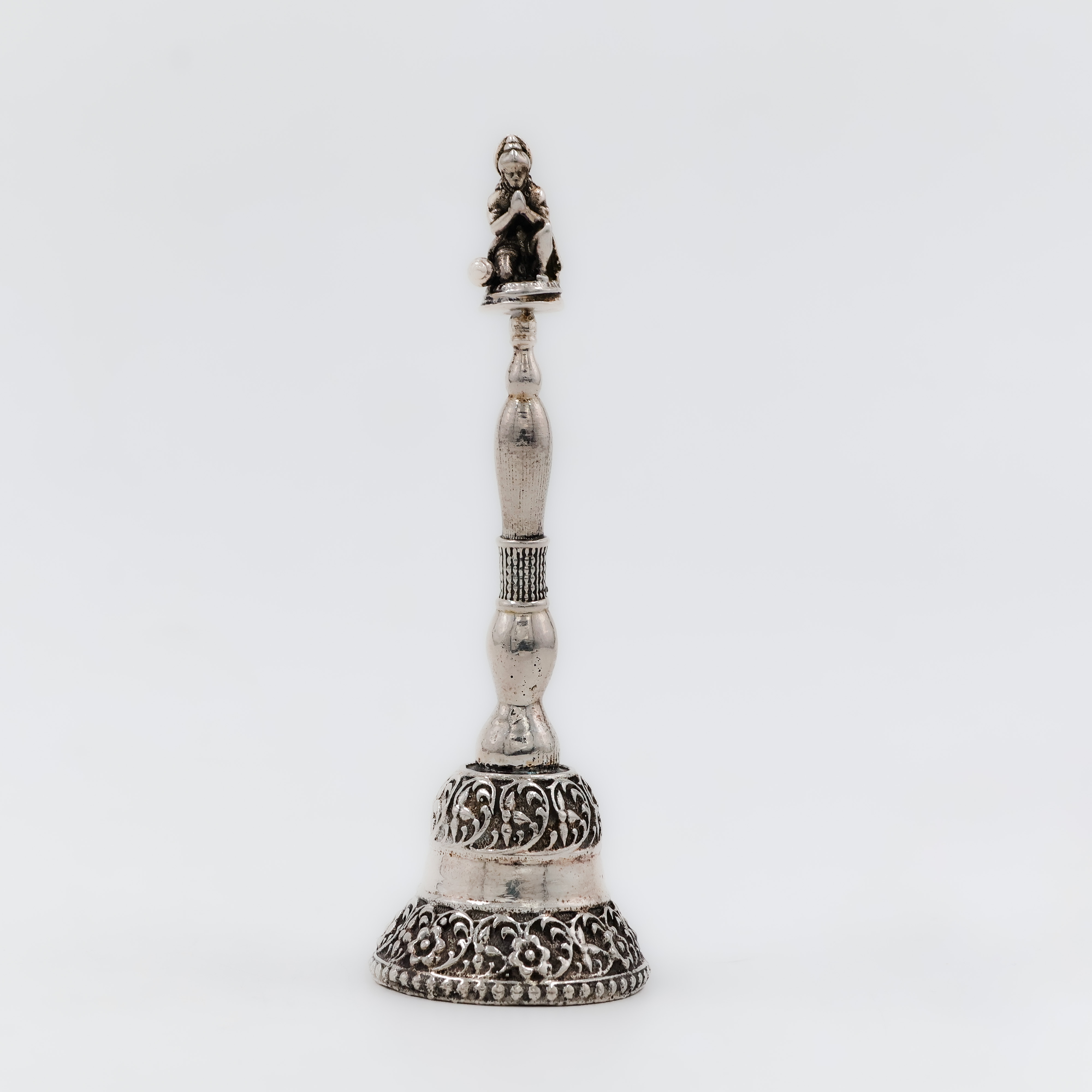 Artistic Hand Crafted Silver Pooja Bell - 