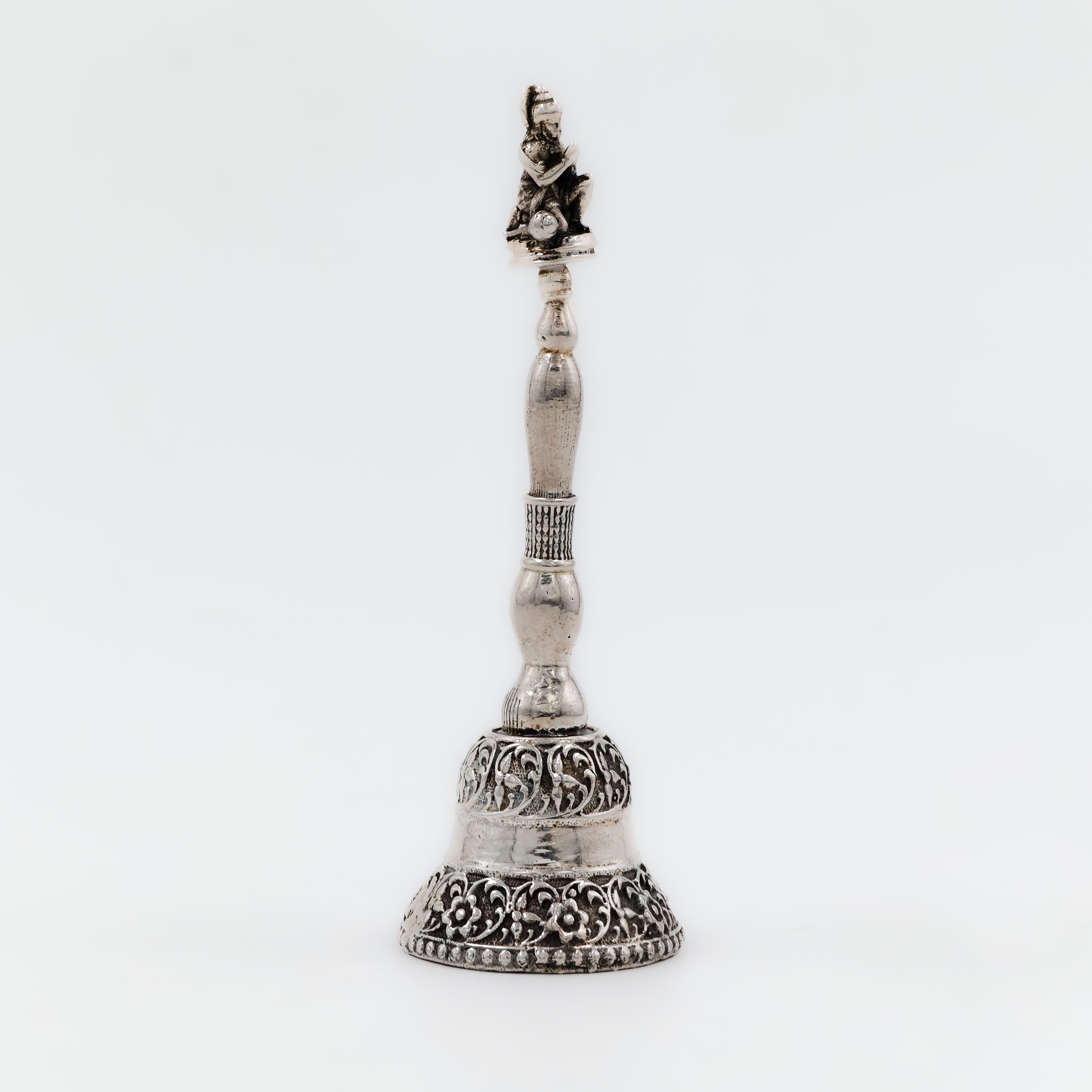 Artistic Hand Crafted Silver Pooja Bell - 