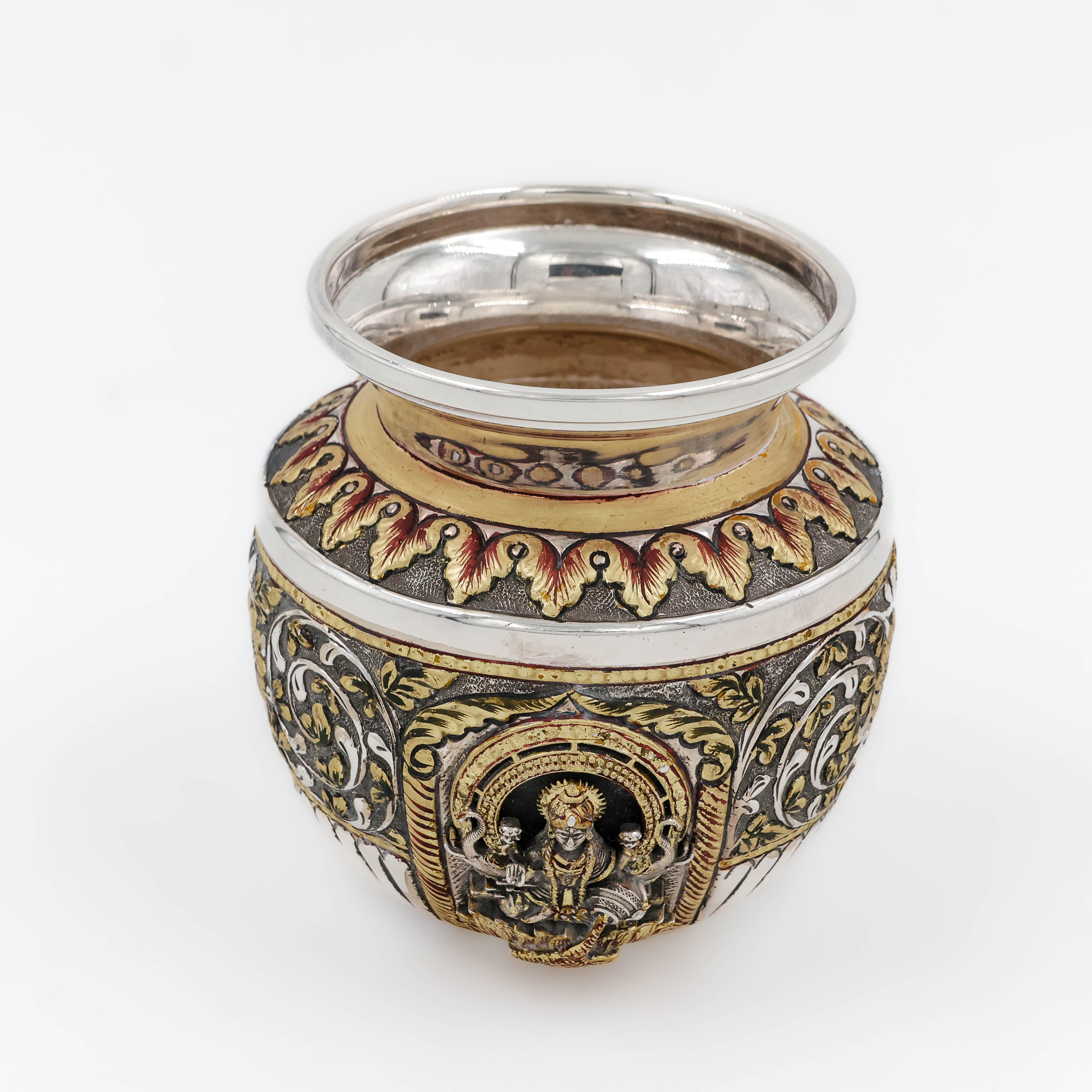 Antique Enamelled Silver Lota - 