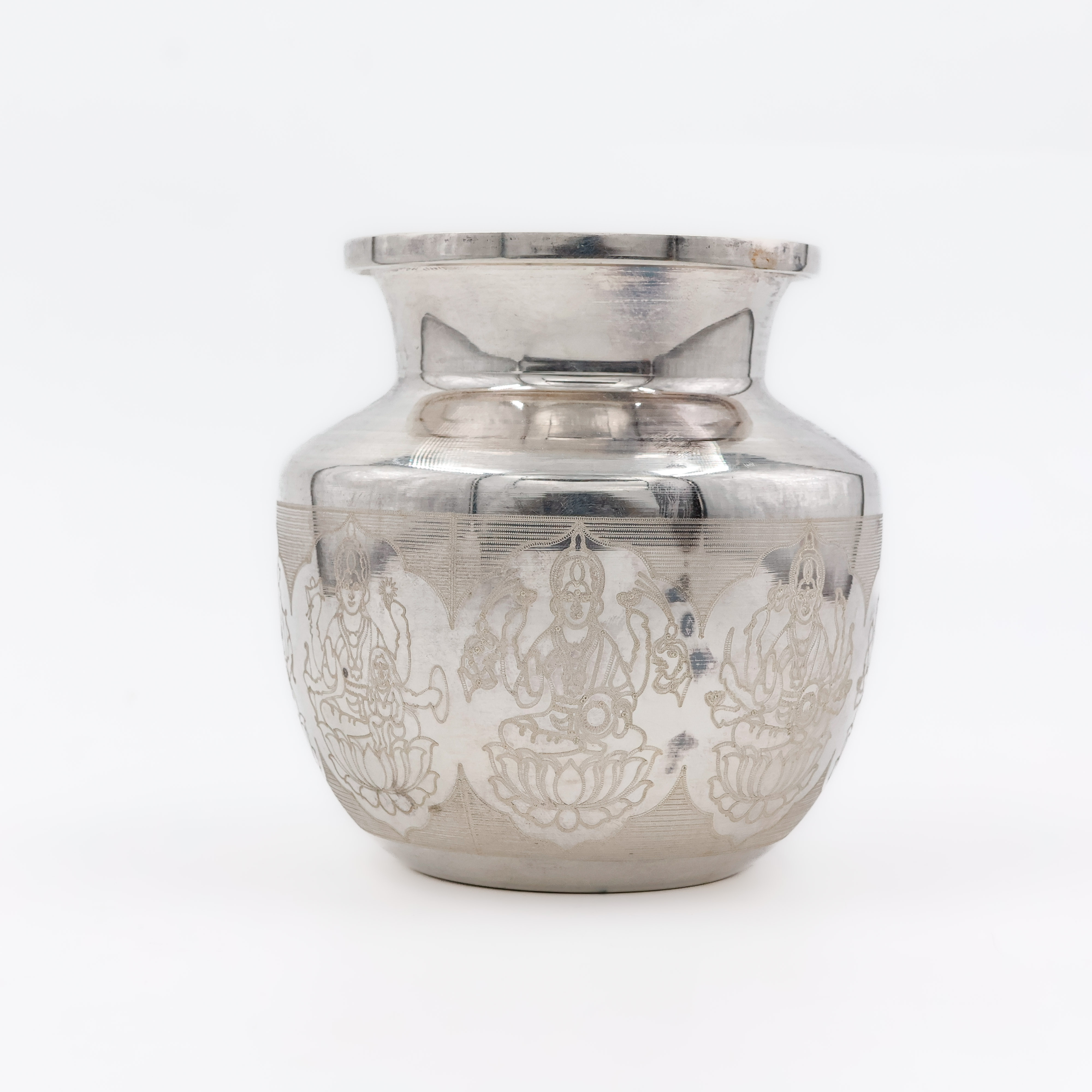 Minimal Floral Silver Lota - 