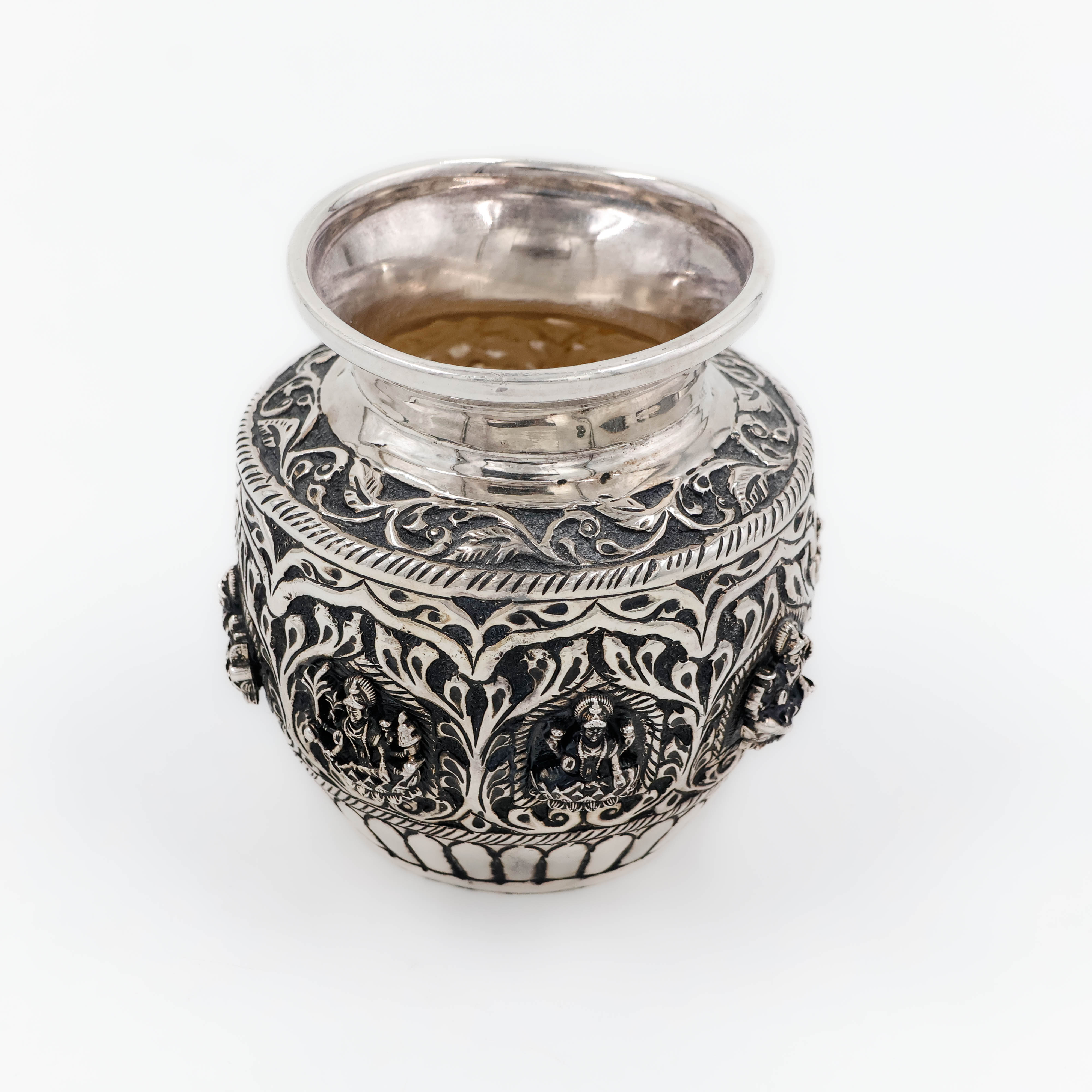 Royal Black Antique Silver Lota - 