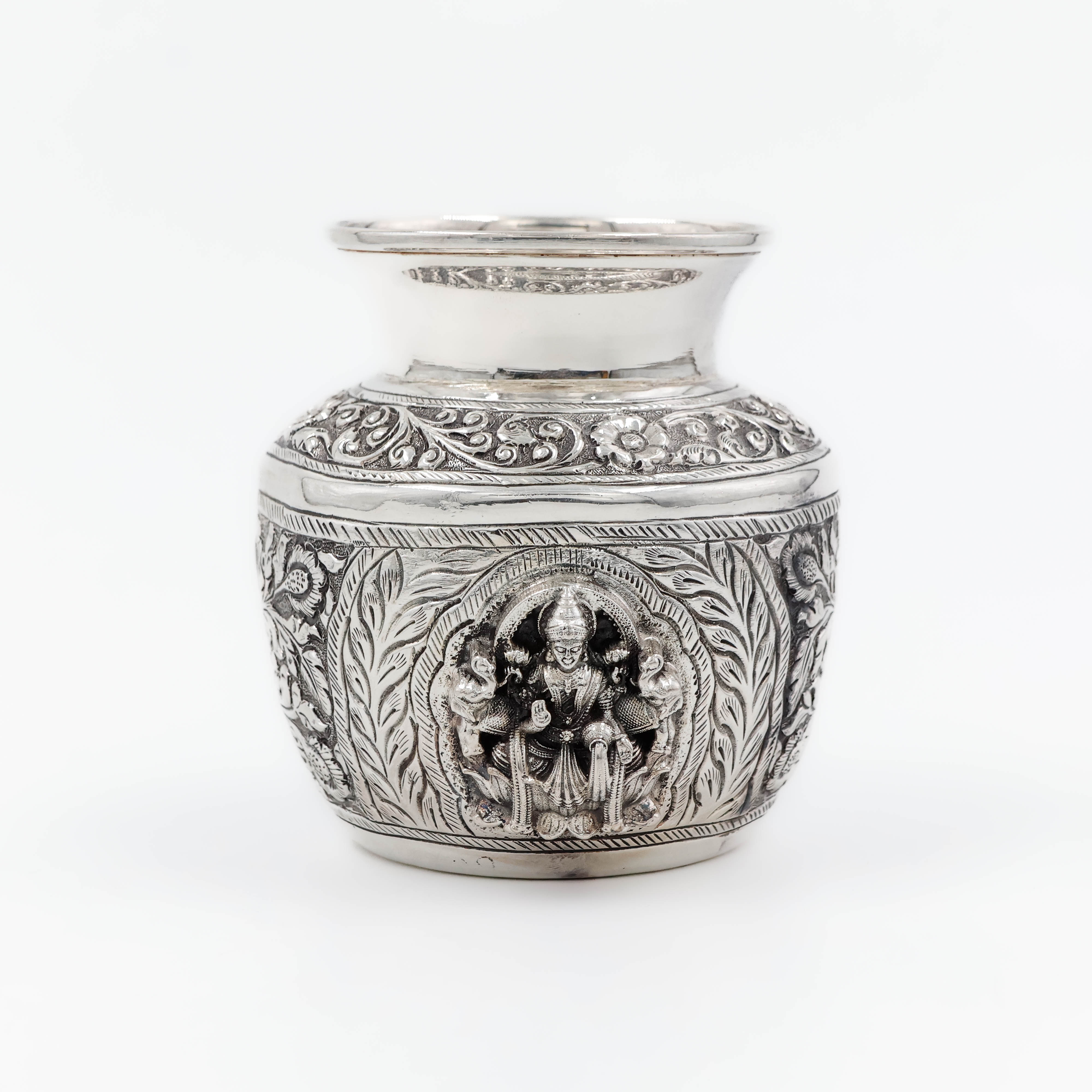Antique Cow & Calf Silver Lota - 