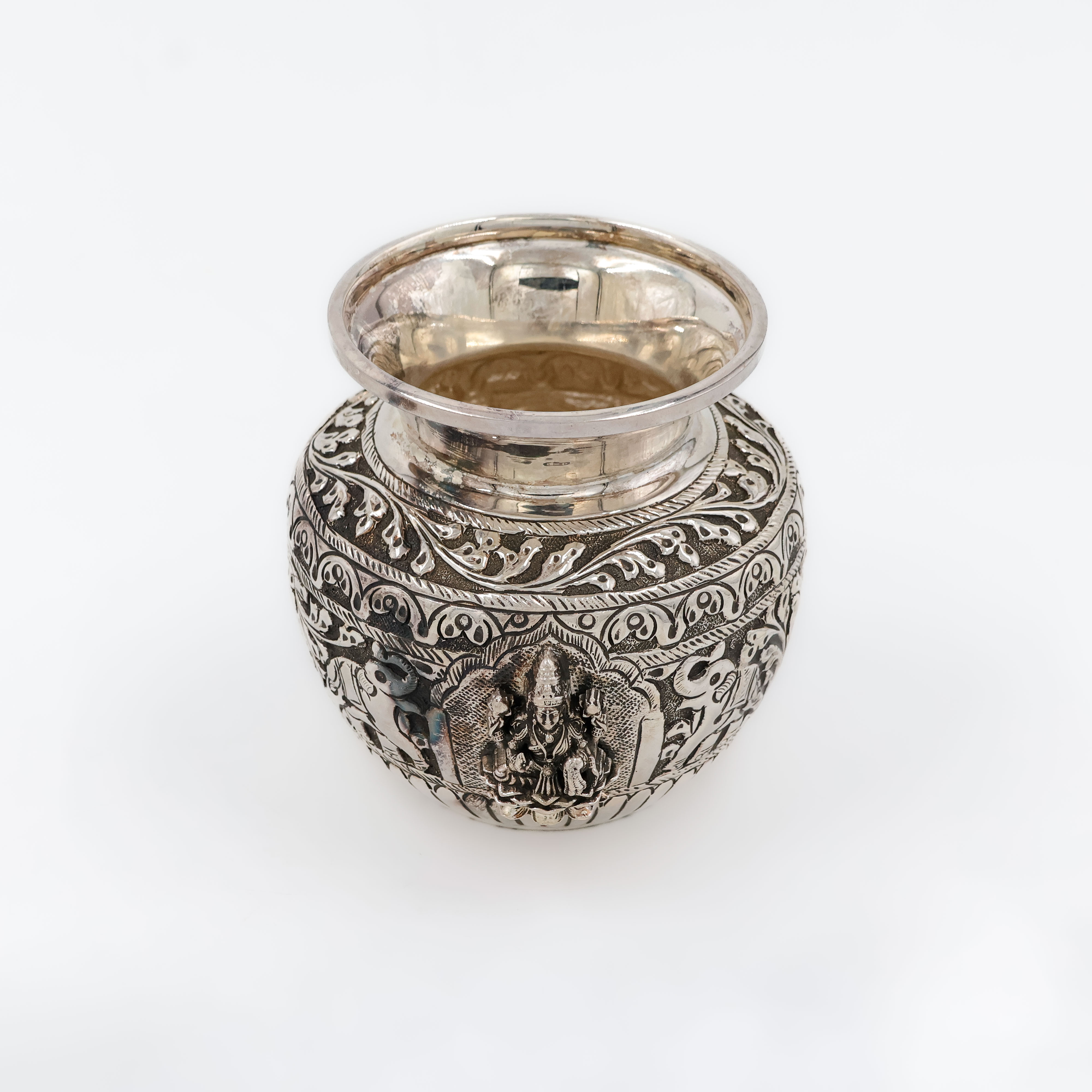 Hand Carved Silver Lota - 