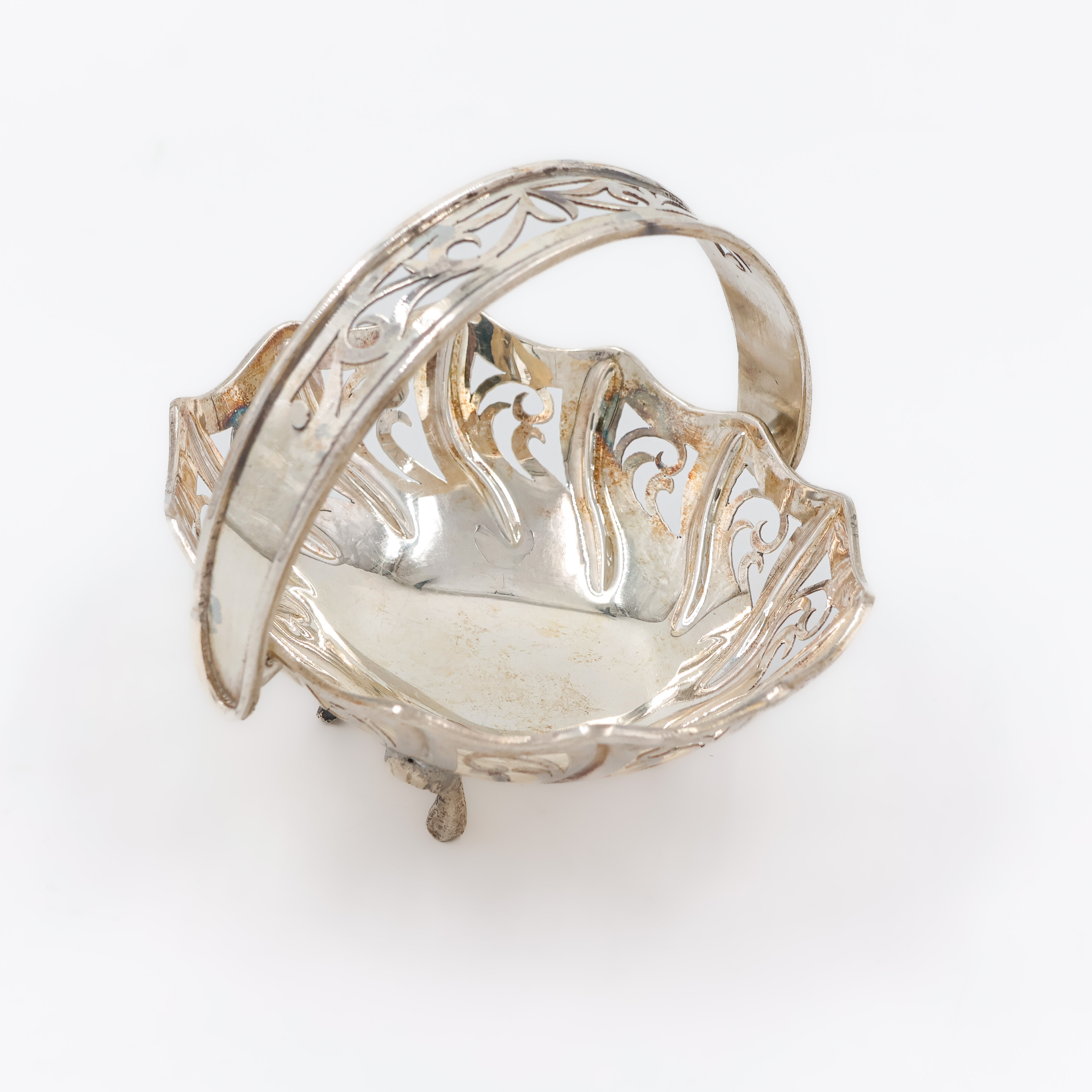 Royal Lotus Handle Silver Basket - 