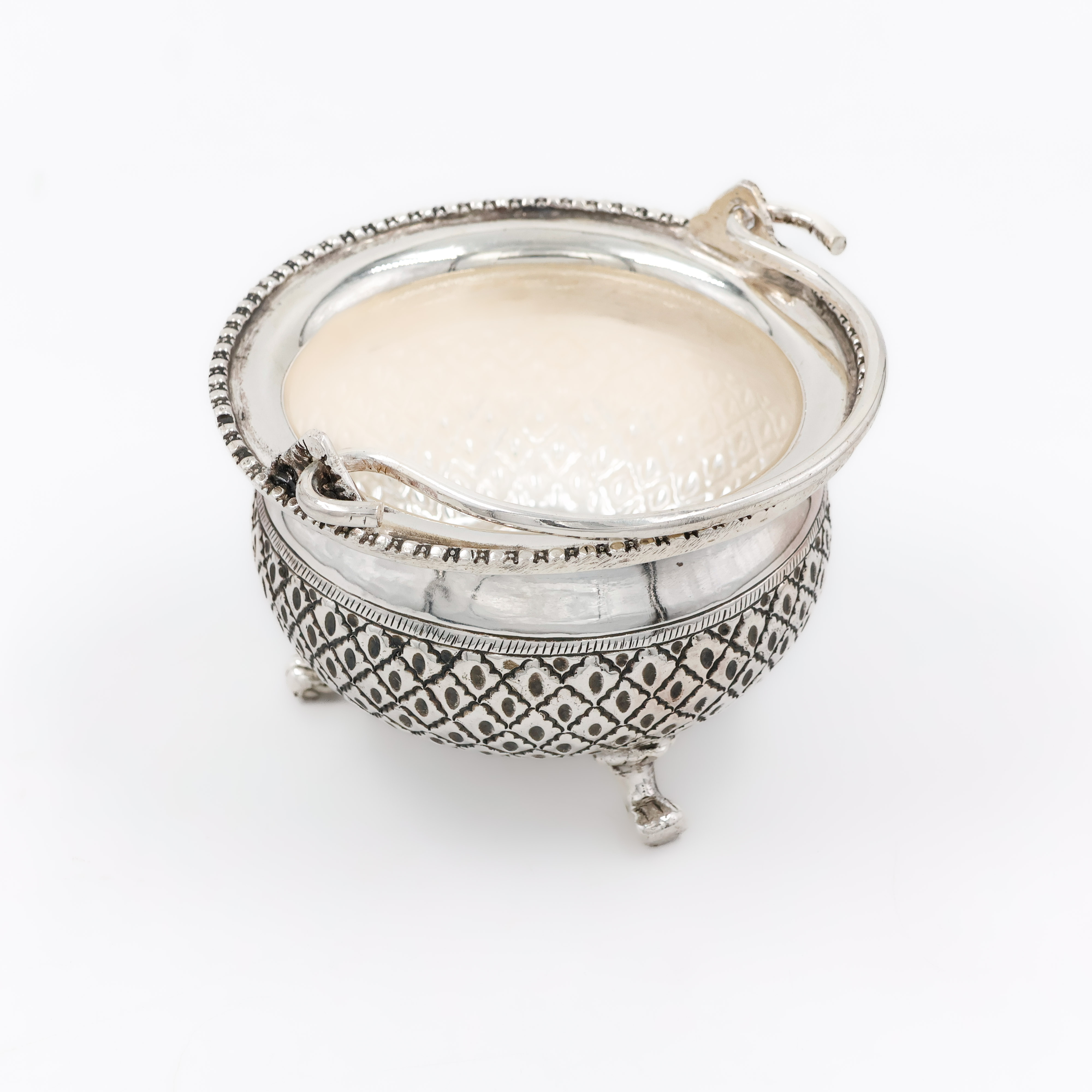 Ornate Temple Style Silver Basket - 