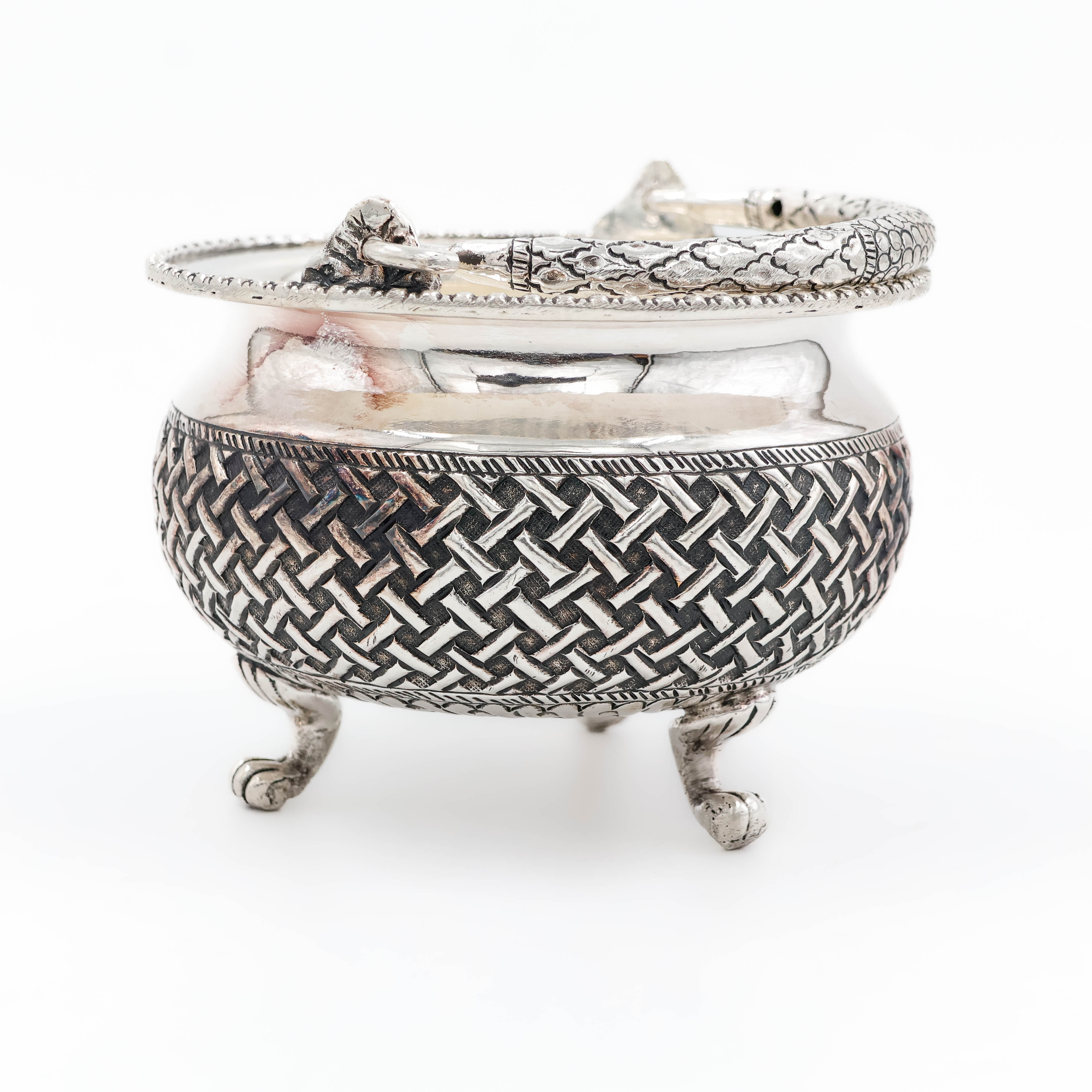 Royal Net Carved Silver Basket - 