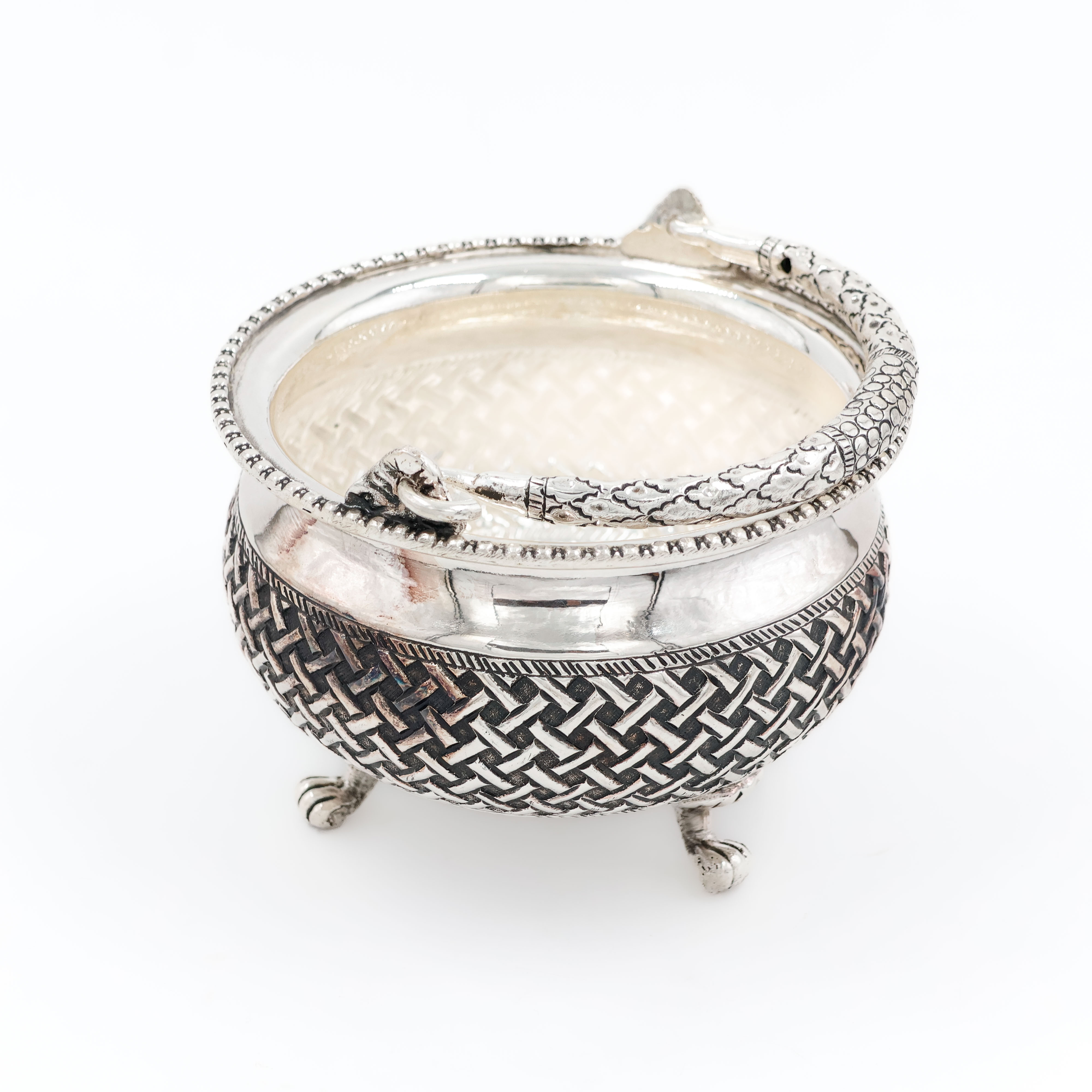 Royal Net Carved Silver Basket - 