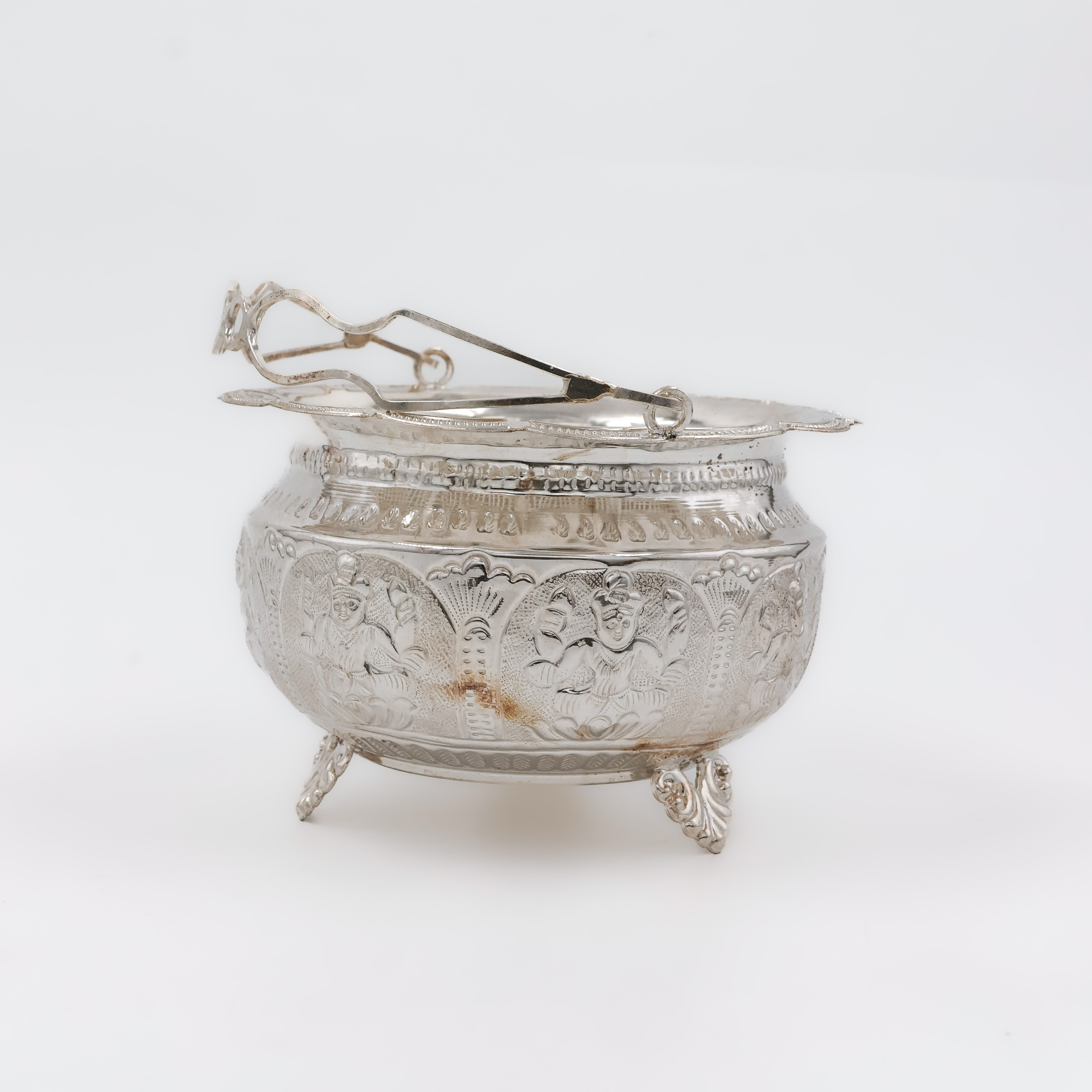 Heritage Motif Silver Basket - 
