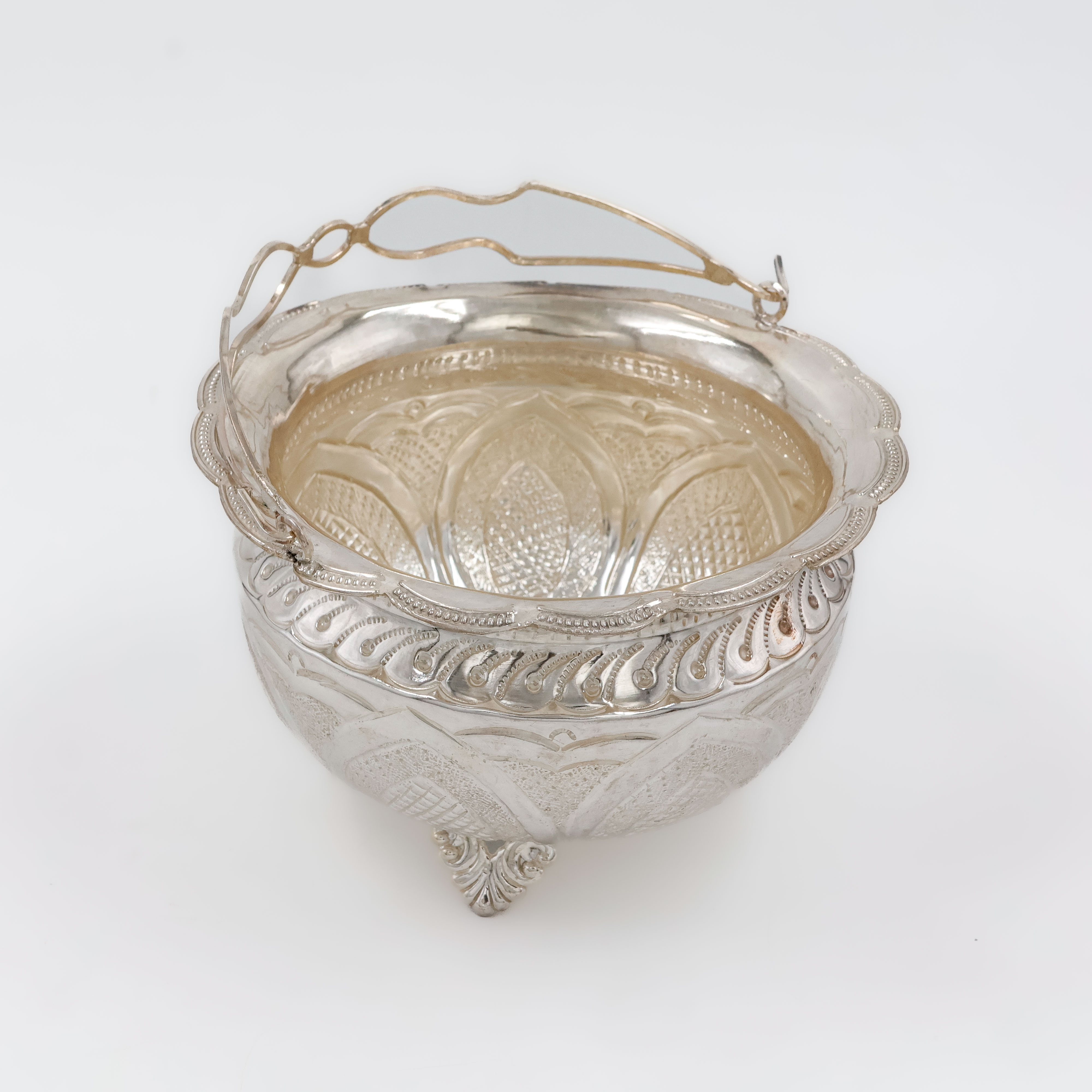 Leaf Motif Silver Baseket - 