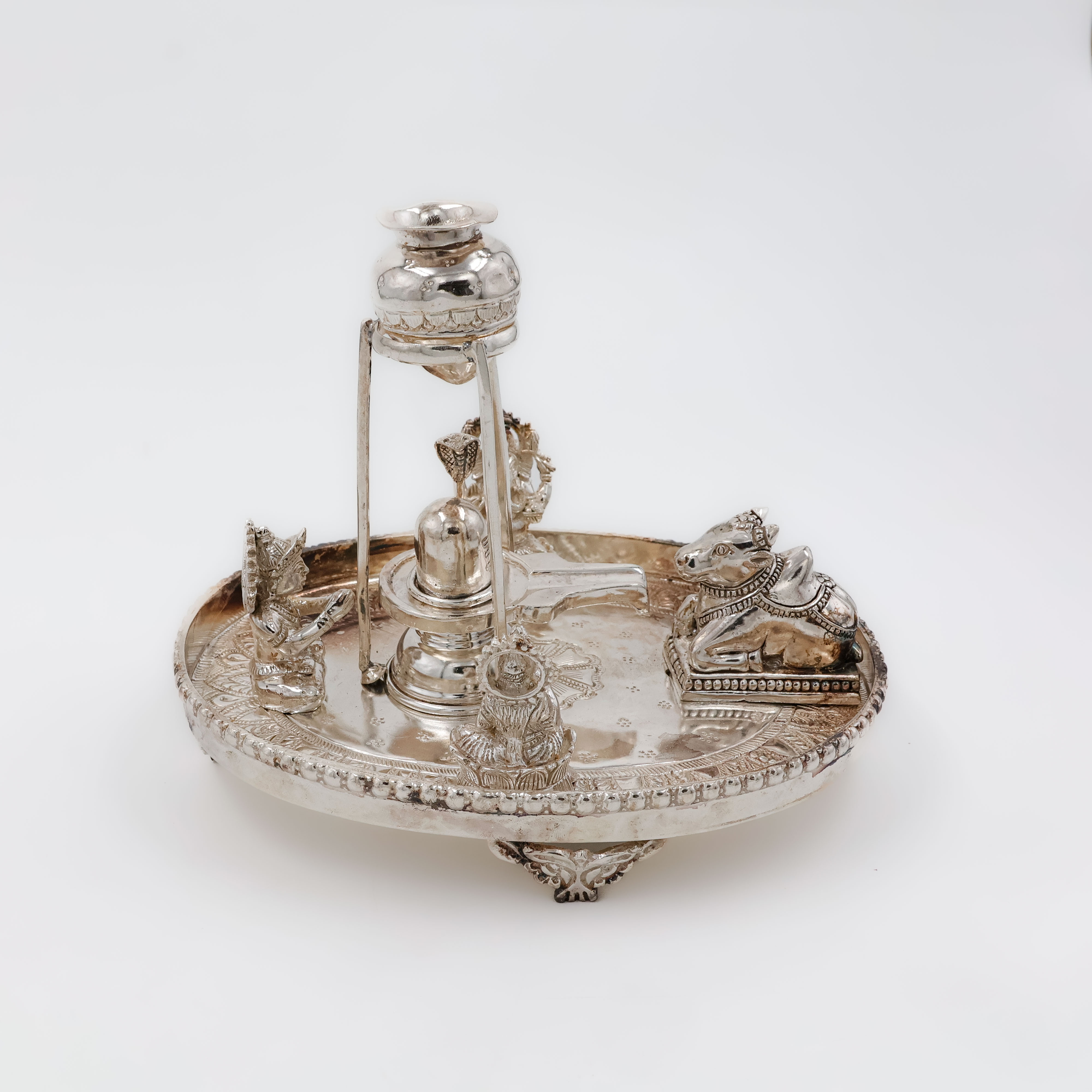Divine Silver Shivling Set with Tray - 