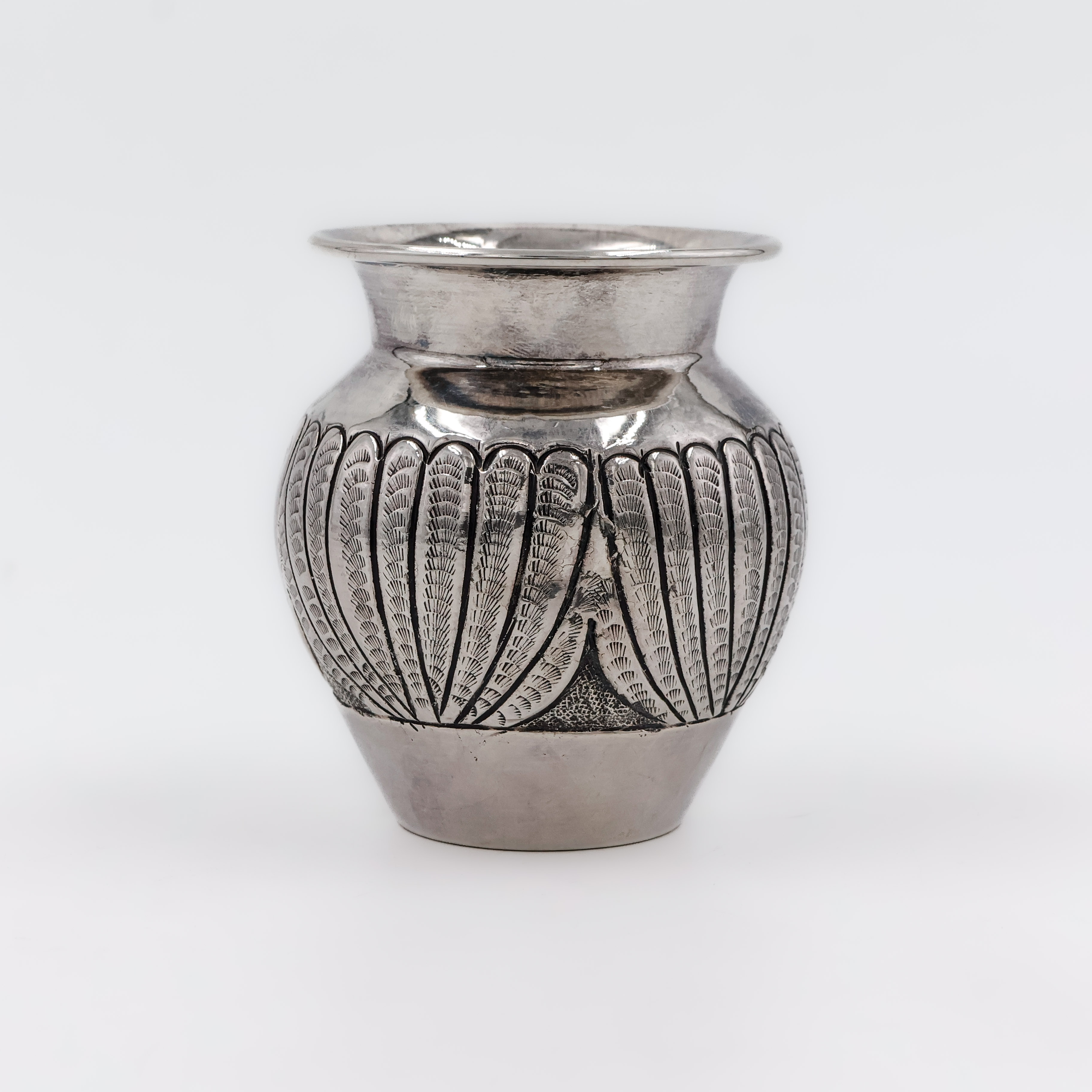Classic Floral Engraved Silver Kalash - 