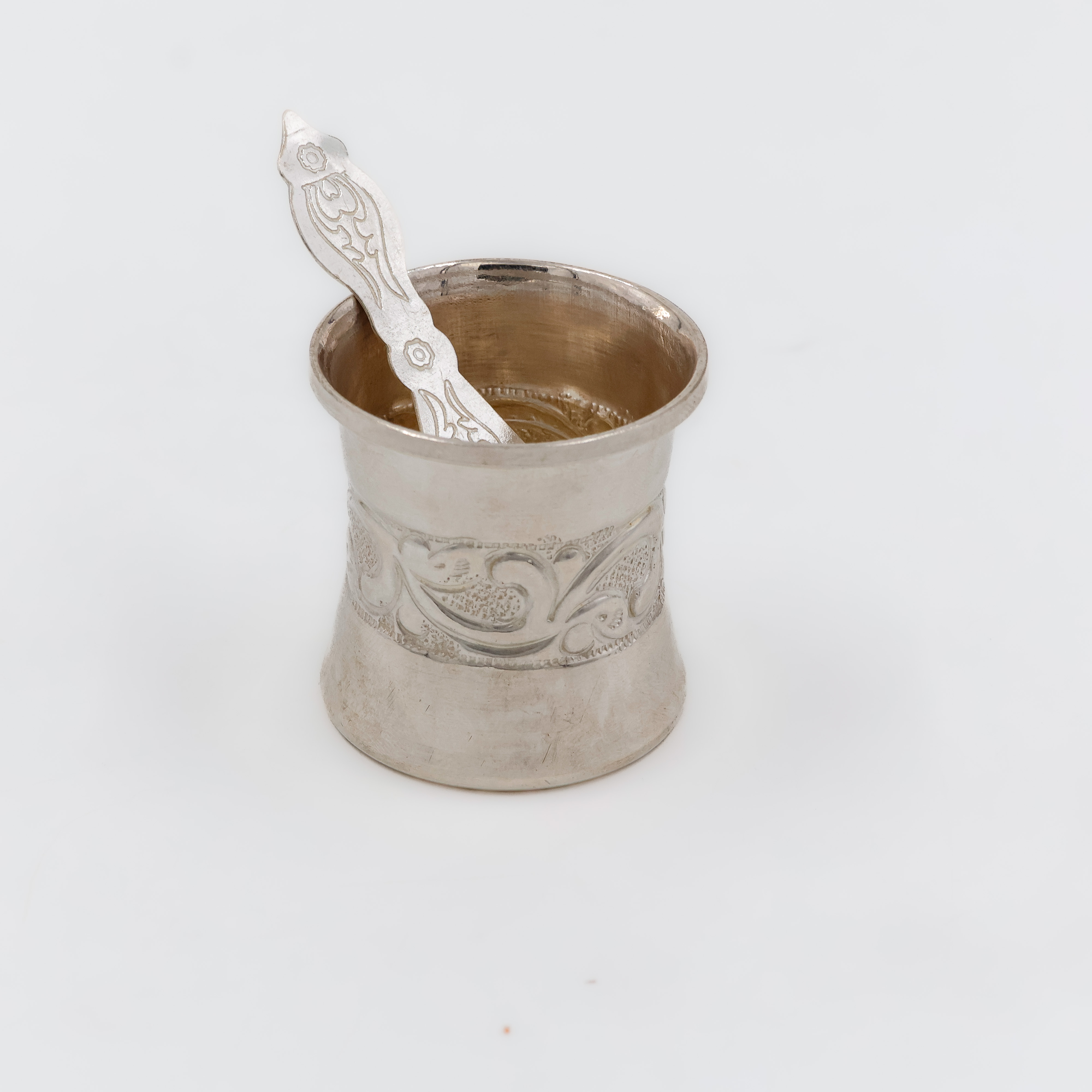 Designer Silver Panchpatra with Spoon - 