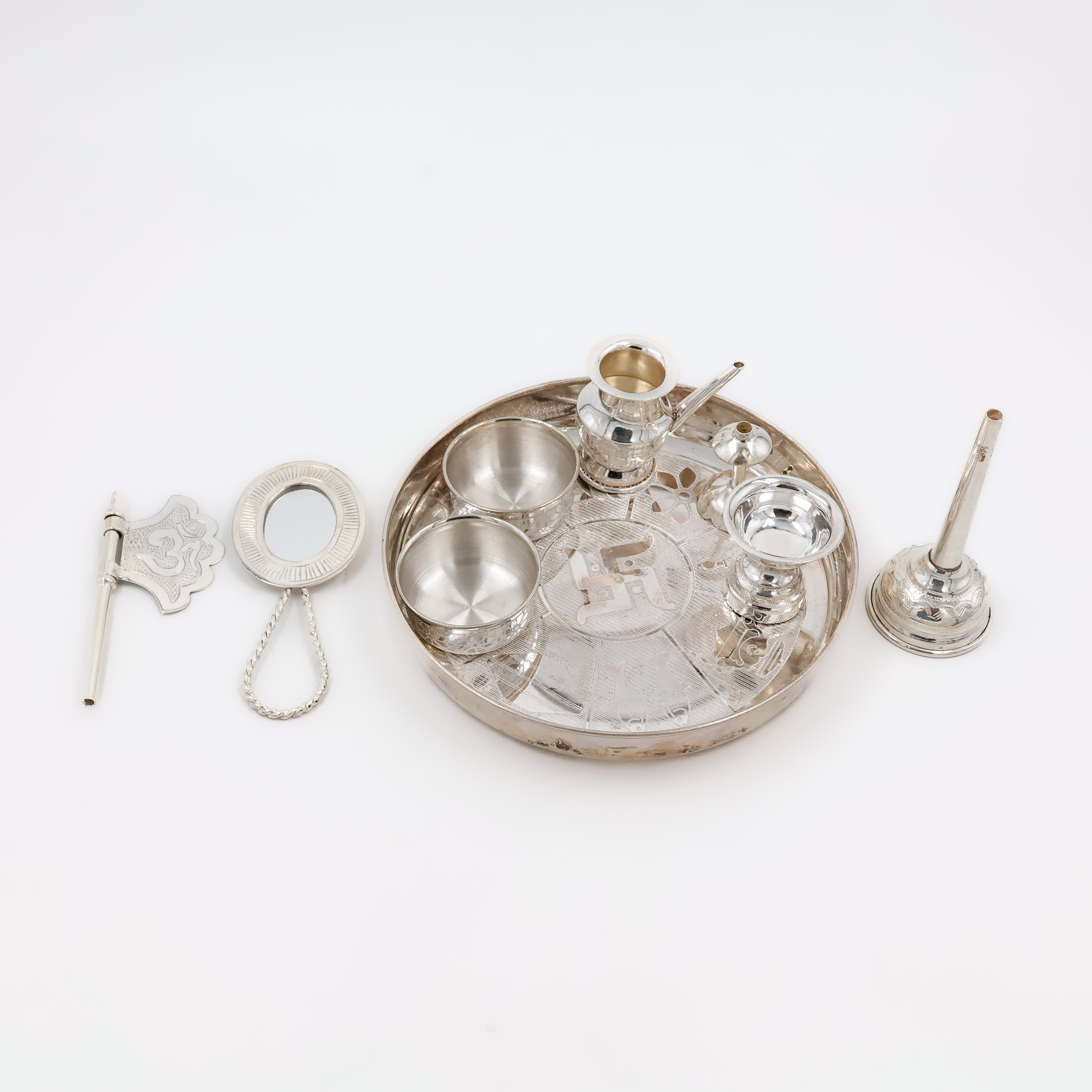 Ashtaprakari Silver Pooja Set - Silver Articles