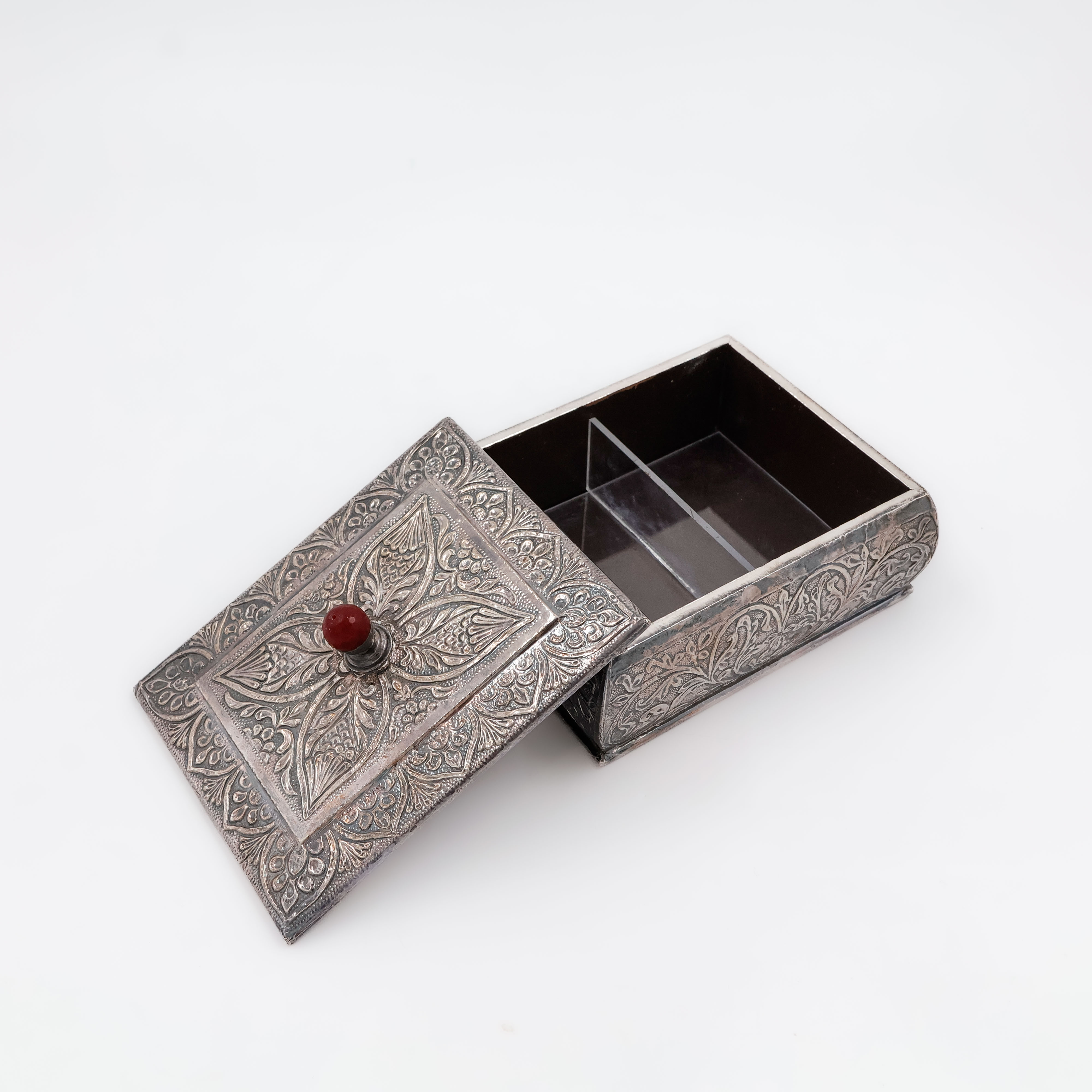 Handcrafted Silver Dry Fruit Box - Silver Articles