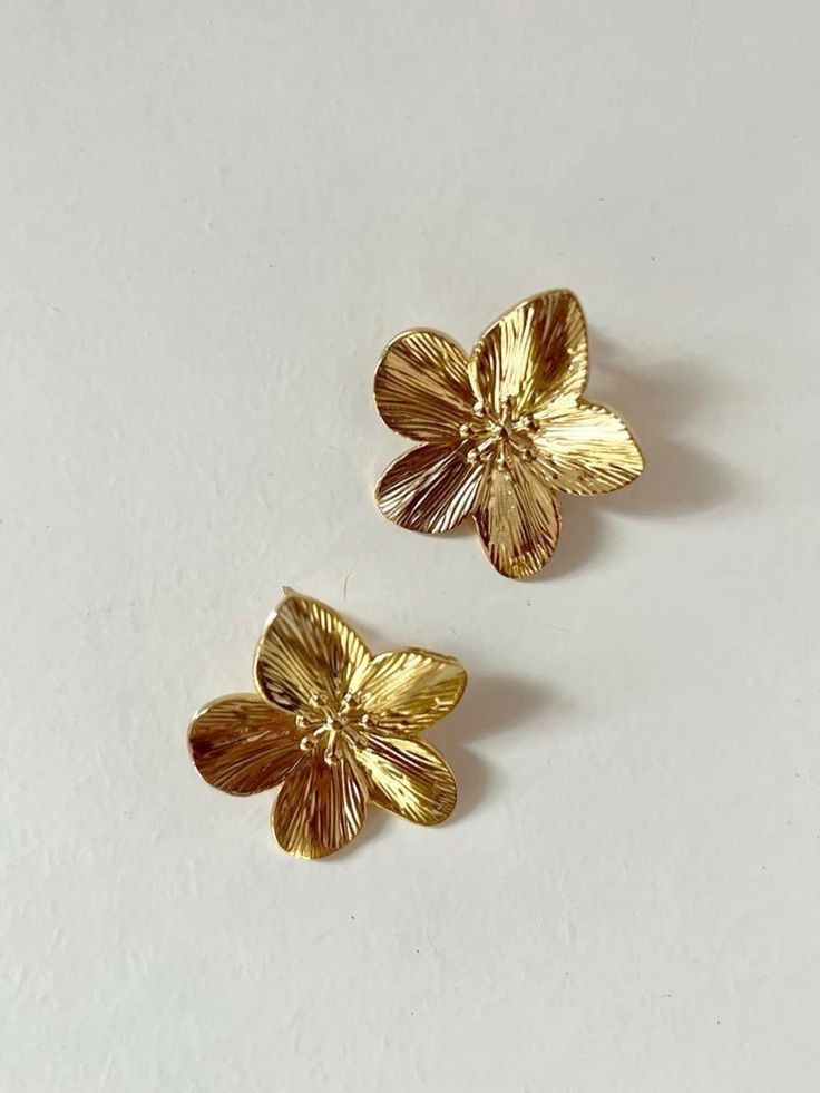 Gold Plated Bold Flower Earrings