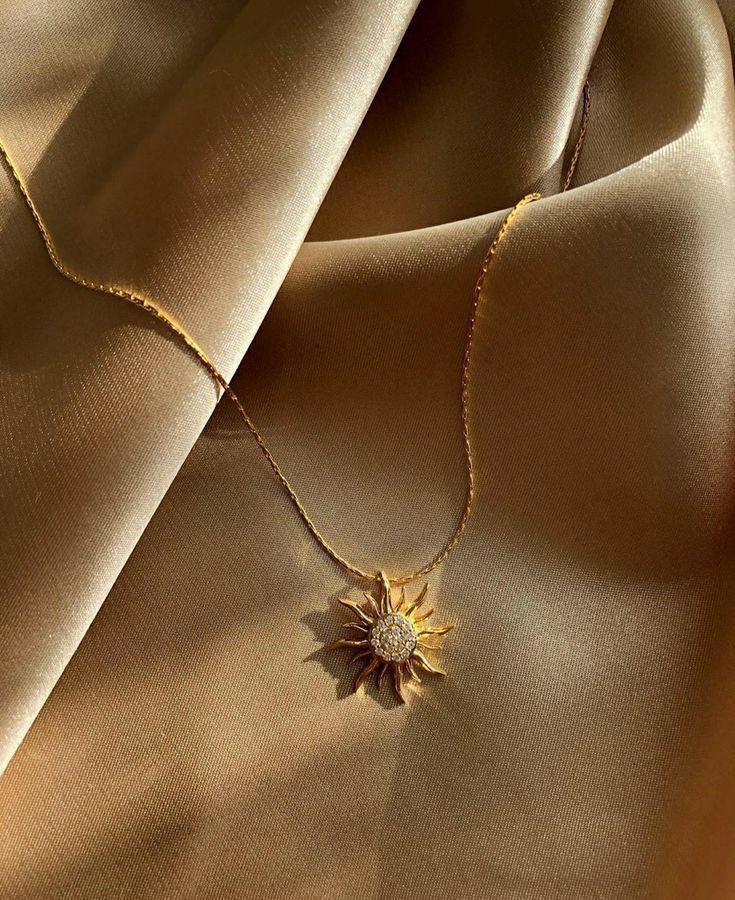 The Velvet Vault - Sun Pendant Gold Necklace