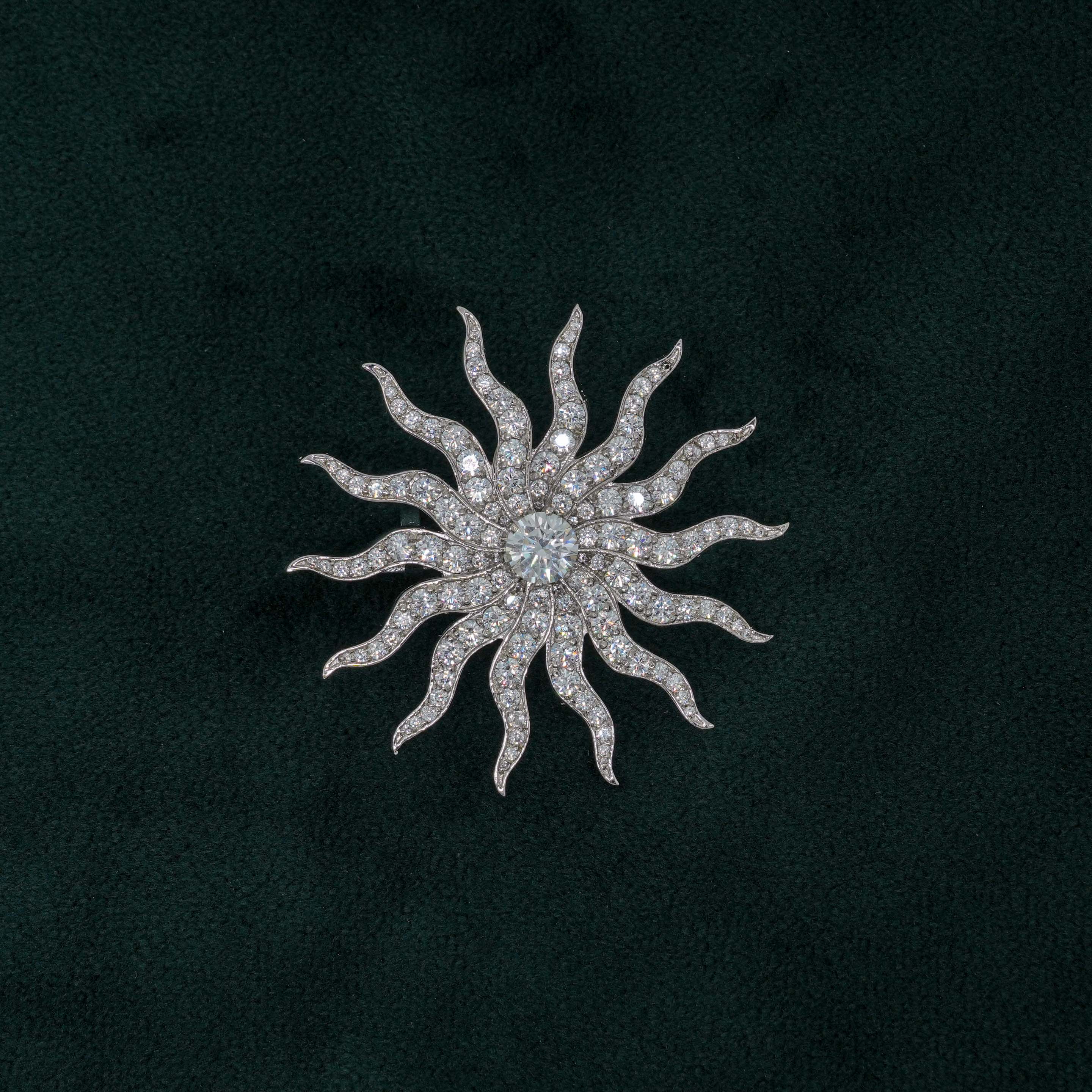 Tulasii - The Concept Jewelry - Silver Sun Brooch