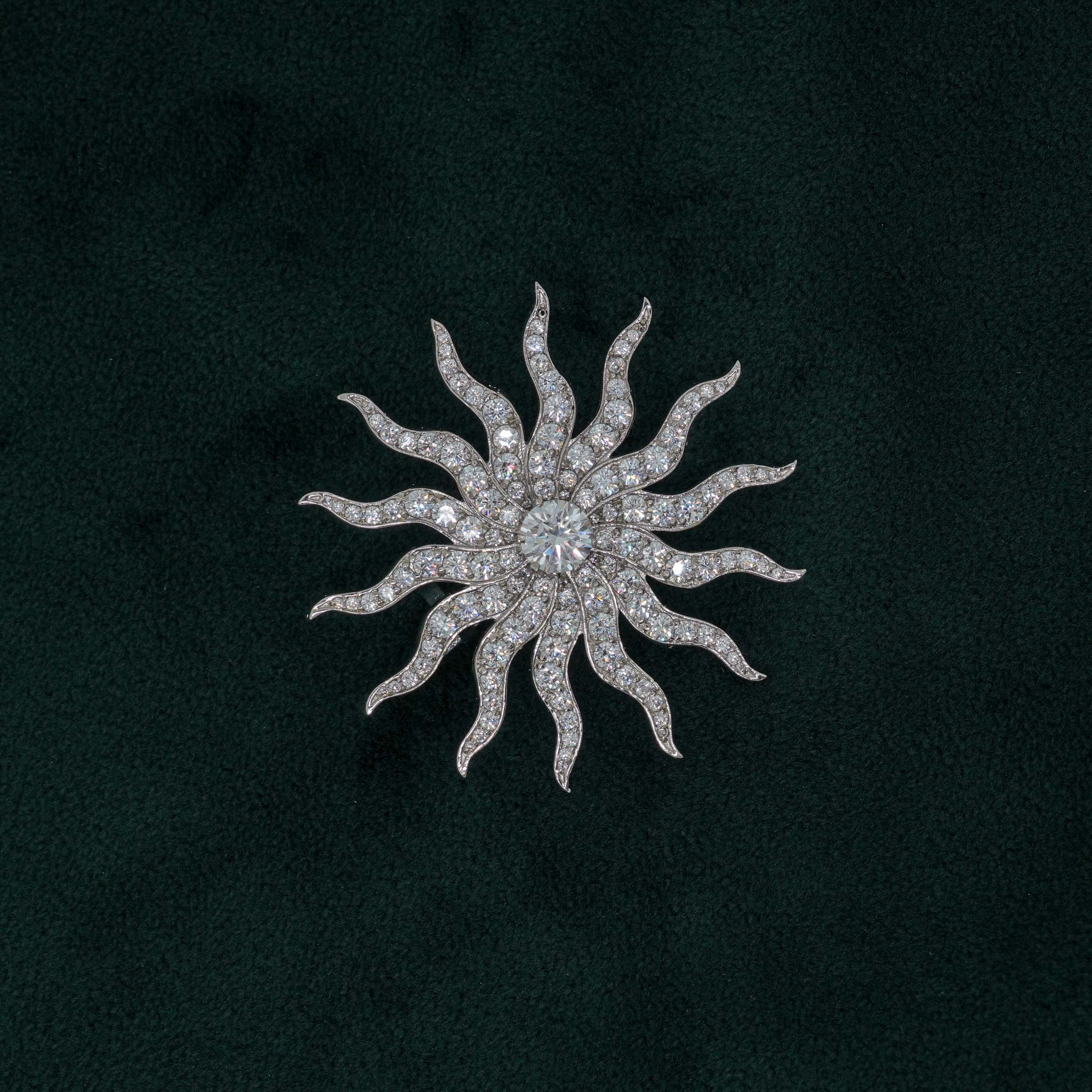 Tulasii - The Concept Jewelry - Silver Sun Brooch