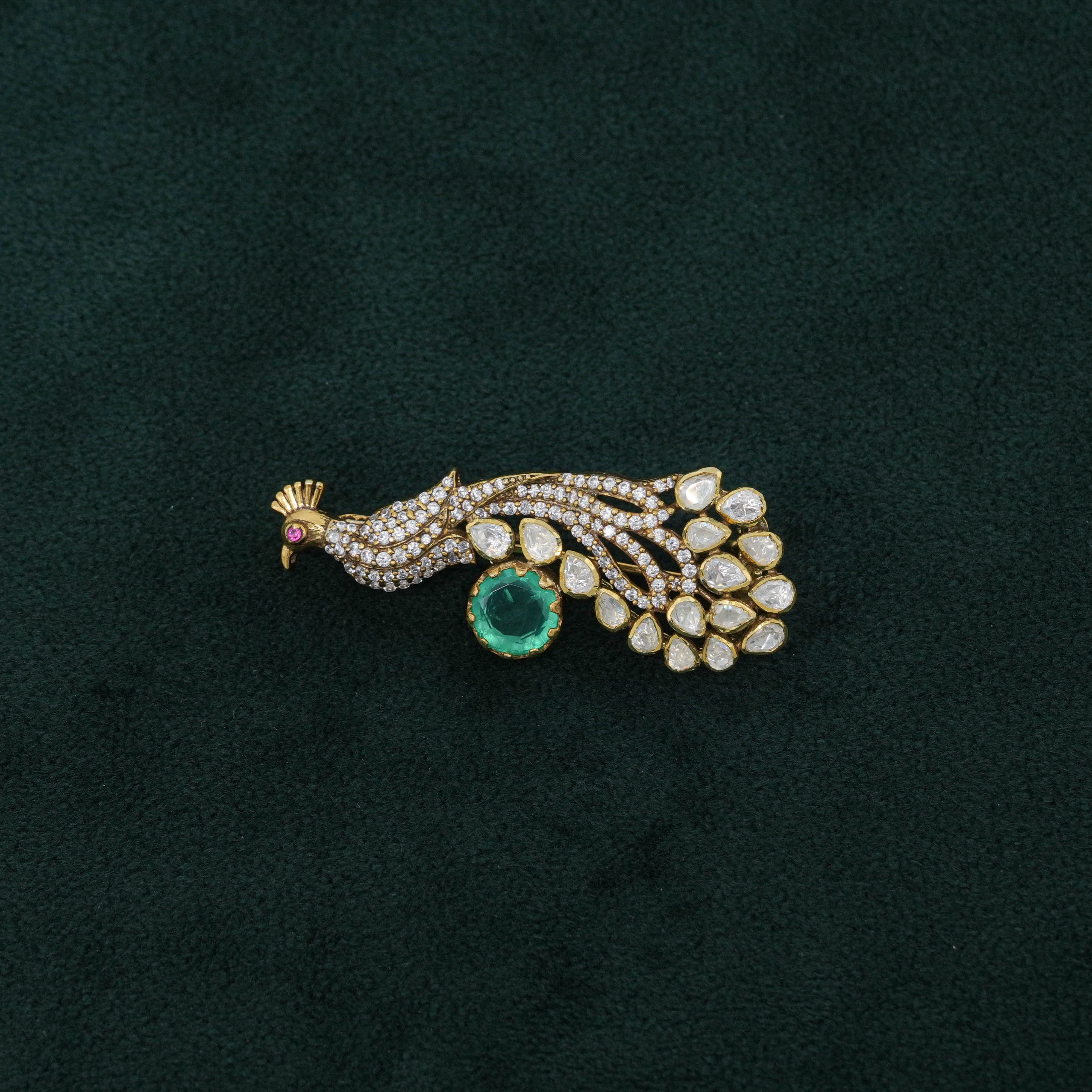 Tulasii - The Concept Jewelry - Silver Peacock Brooch