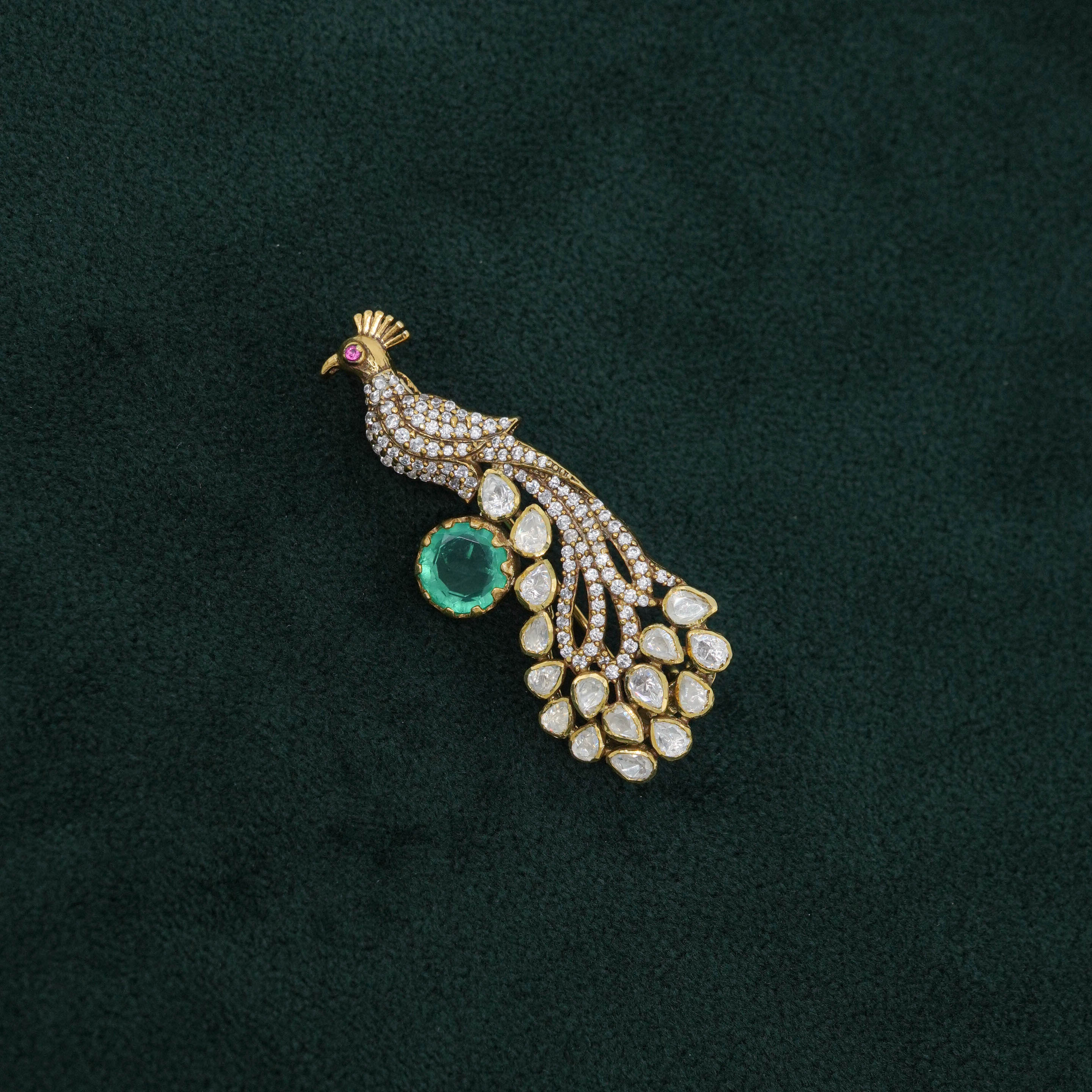 Tulasii - The Concept Jewelry - Silver Peacock Brooch