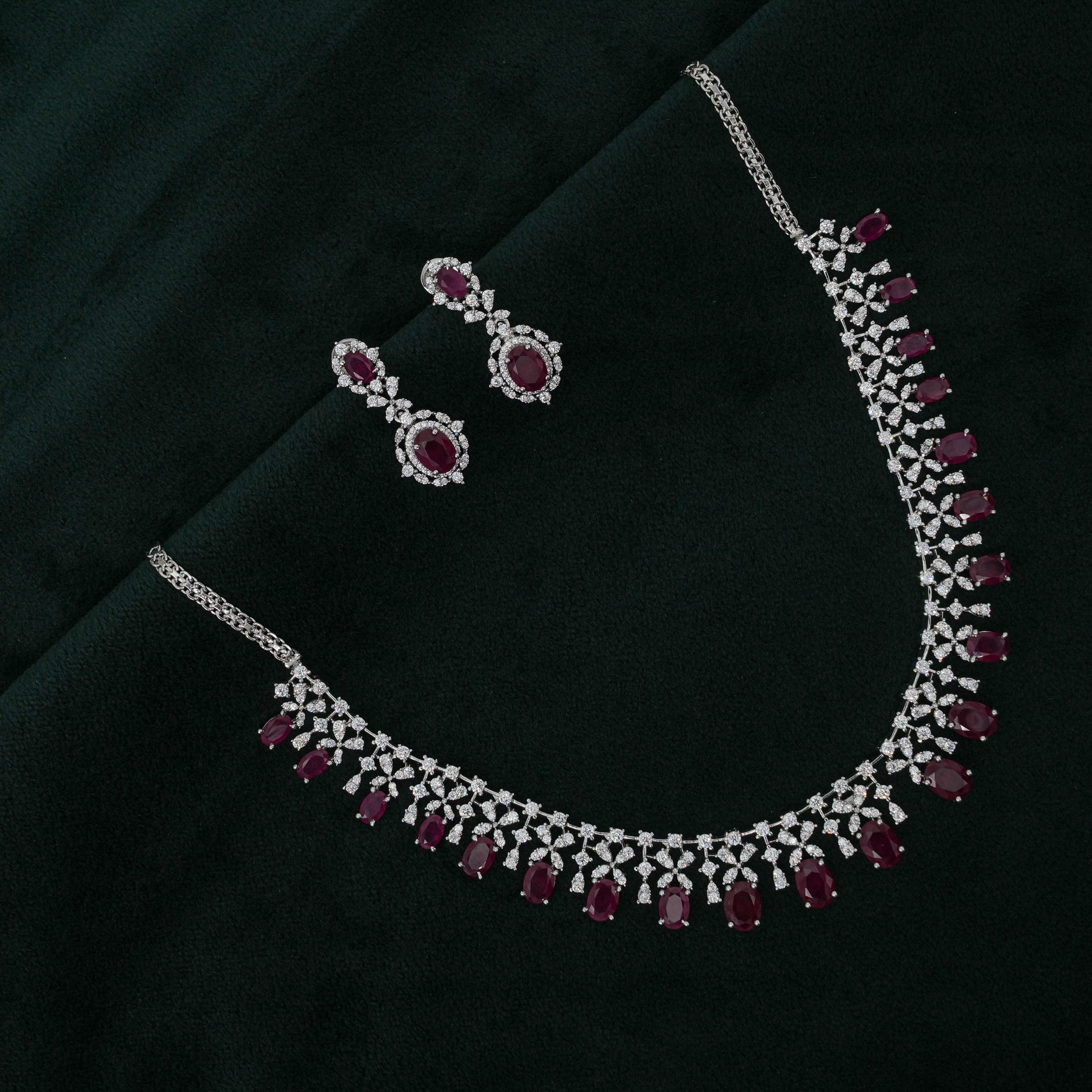 Tulasii - The Concept Jewelry - Silver Ruby Necklace