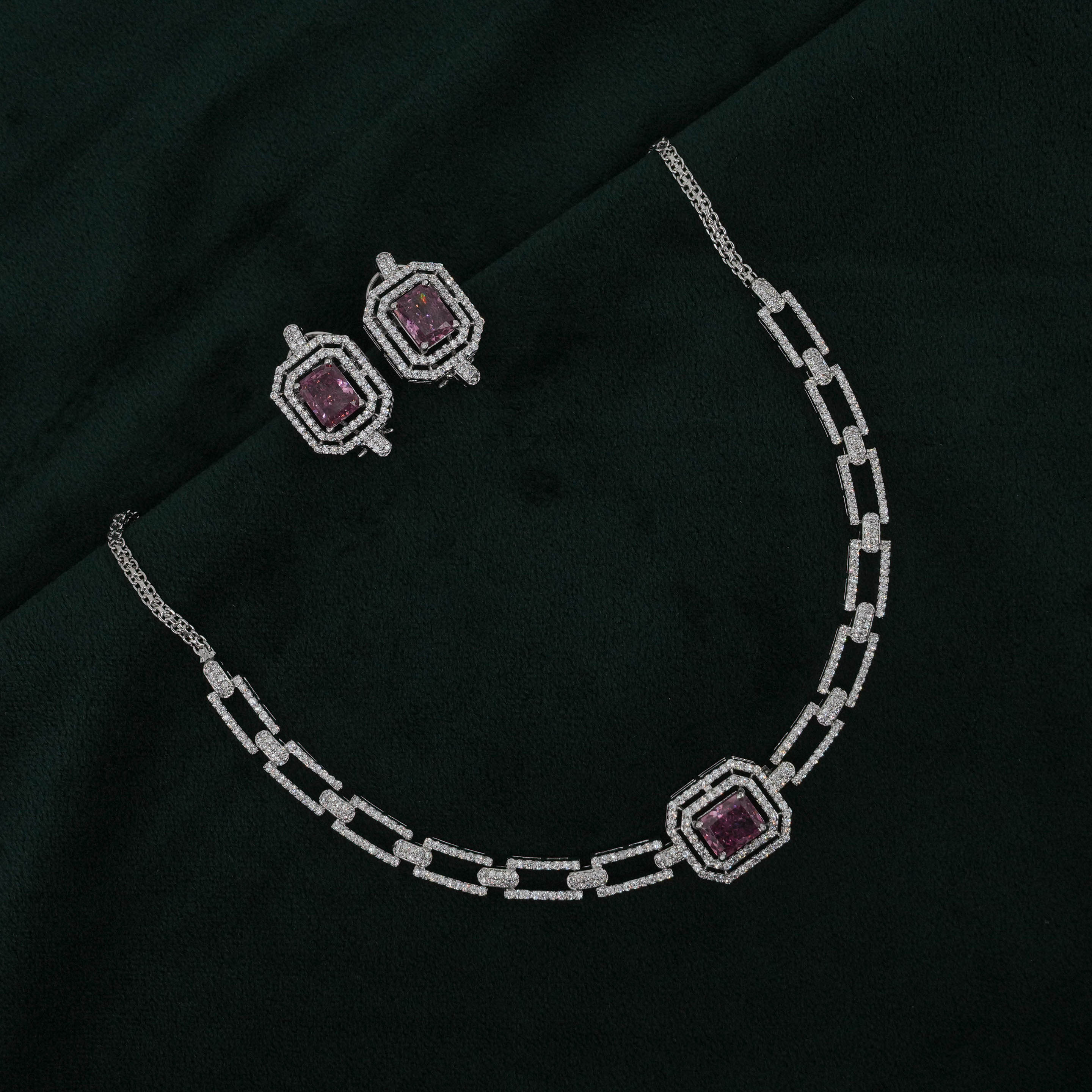 Tulasii - The Concept Jewelry - Silver Pink Necklace