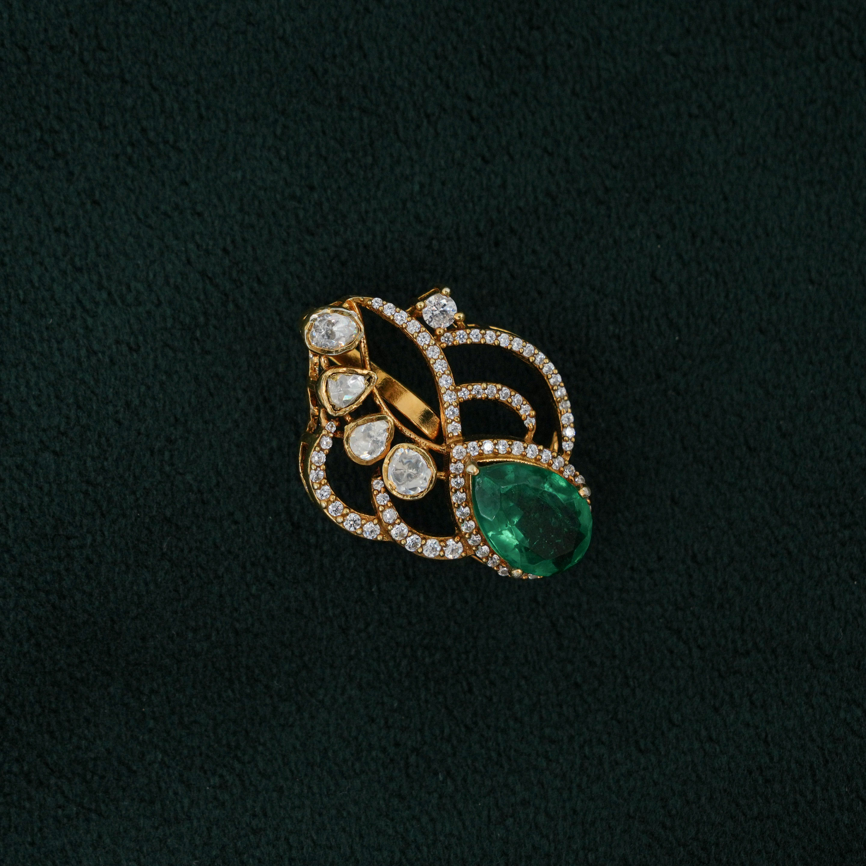 Emerald Silver Earrings