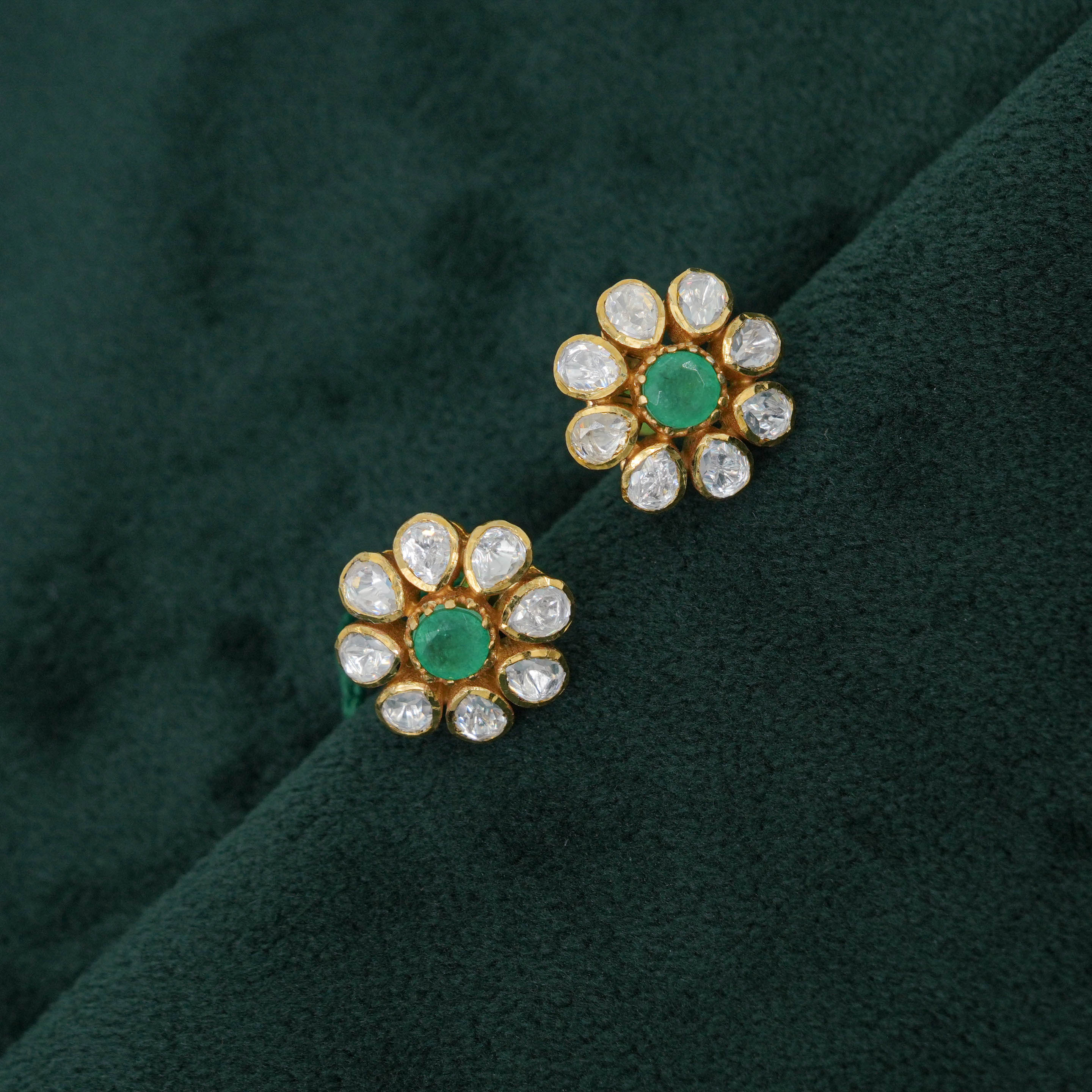 Tulasii - The Concept Jewelry - Silver Emerald Earrings